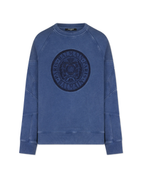 "Coin" Embroidered Ribbed Sweatshirt