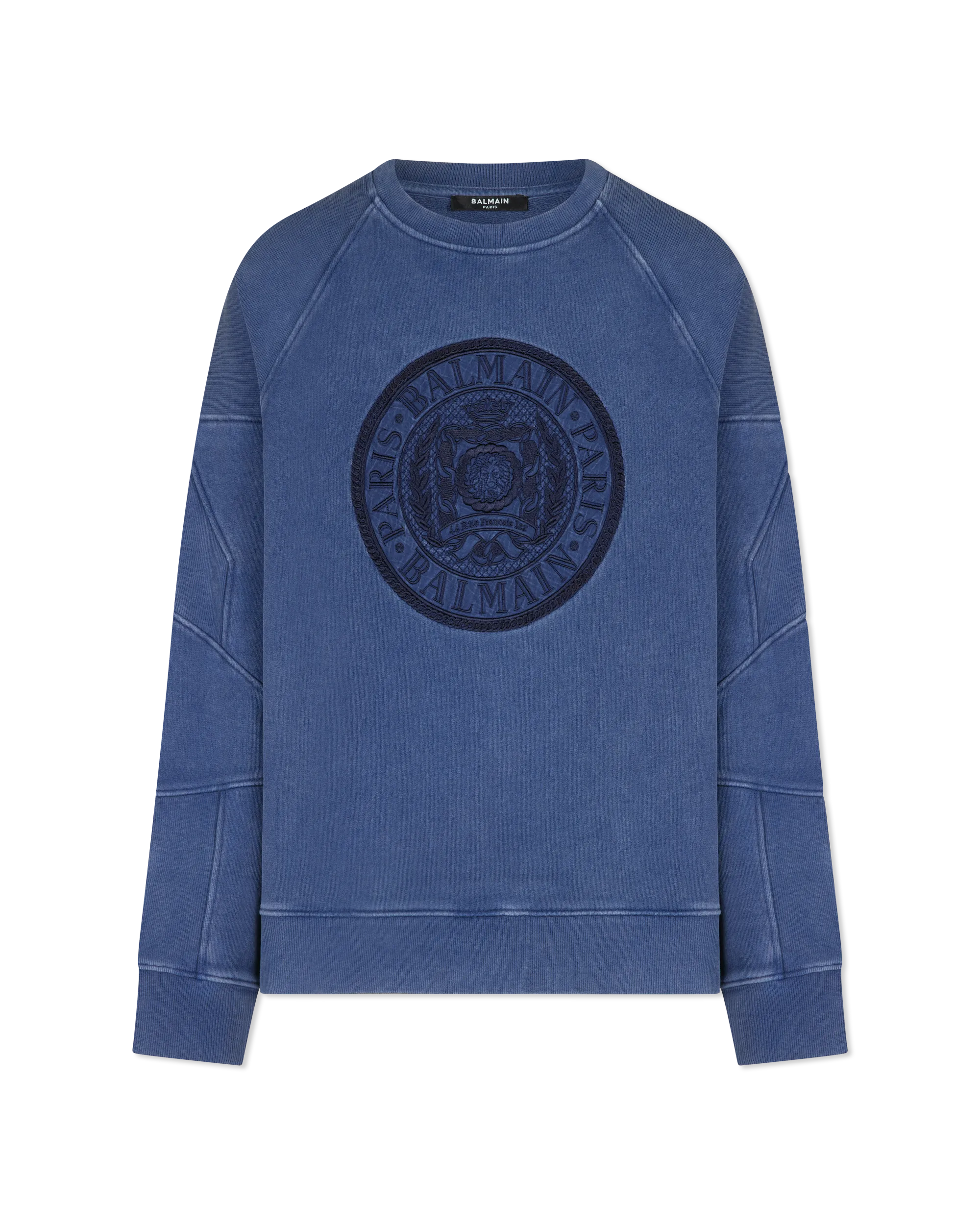 "Coin" Embroidered Ribbed Sweatshirt