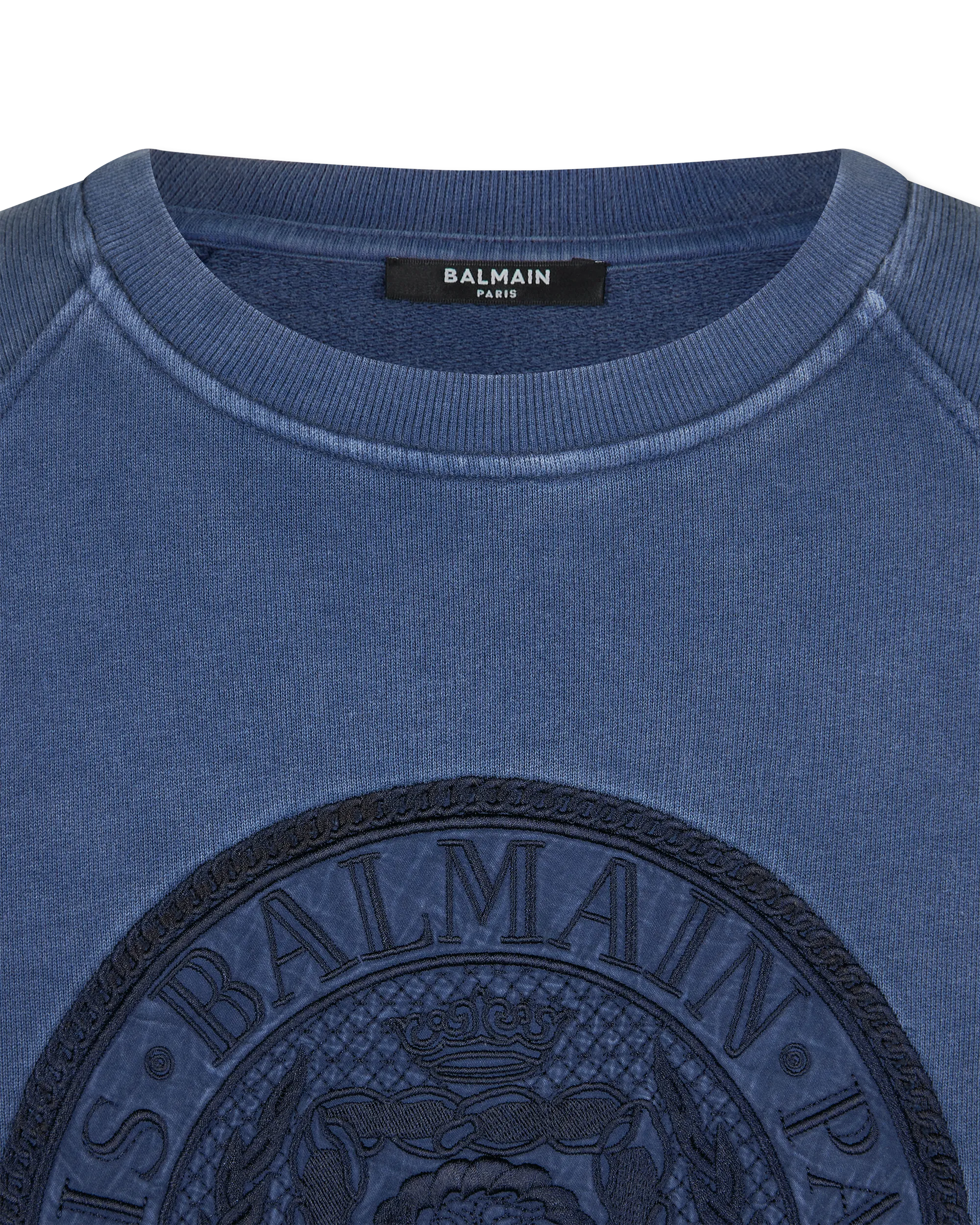 "Coin" Embroidered Ribbed Sweatshirt