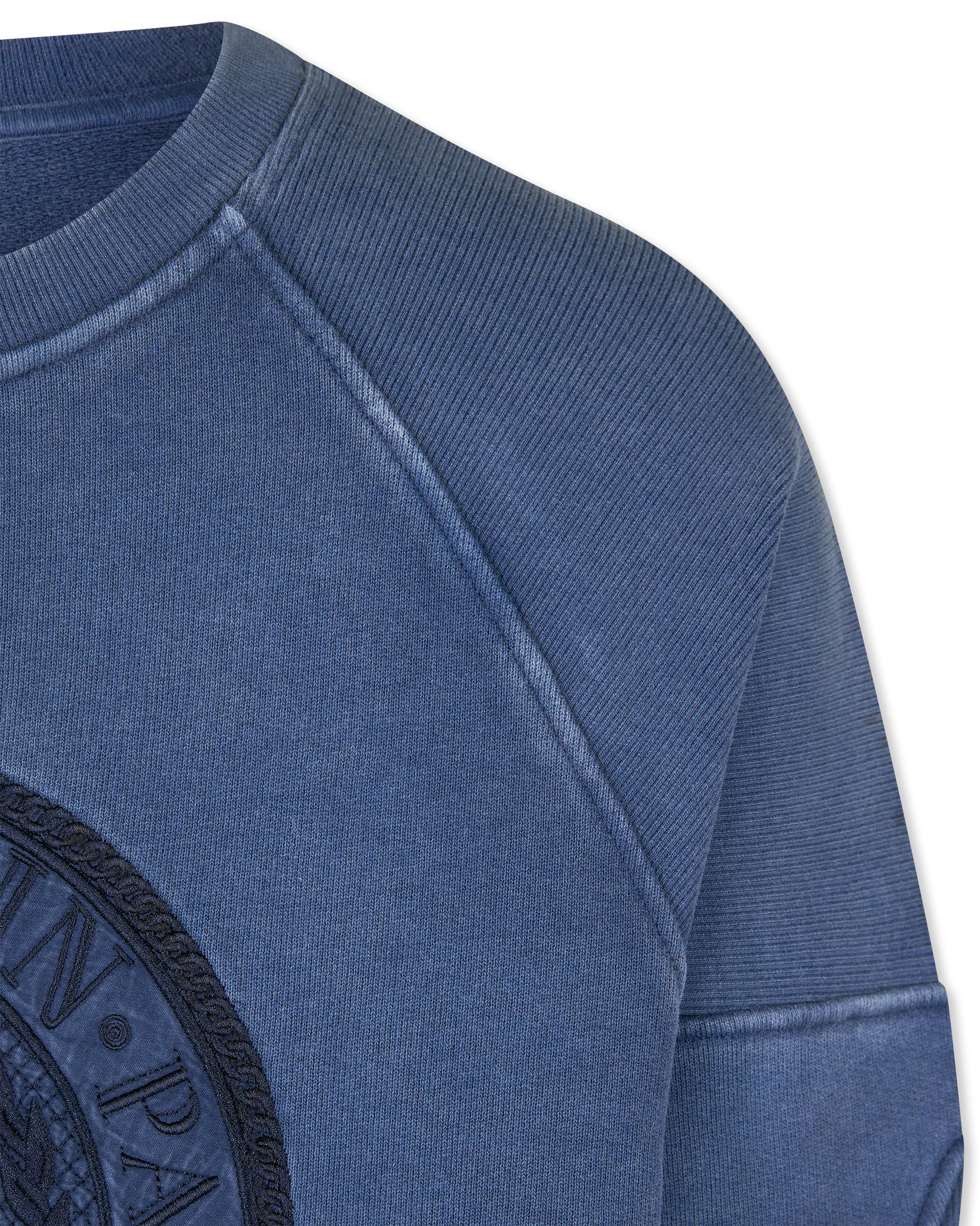 "Coin" Embroidered Ribbed Sweatshirt