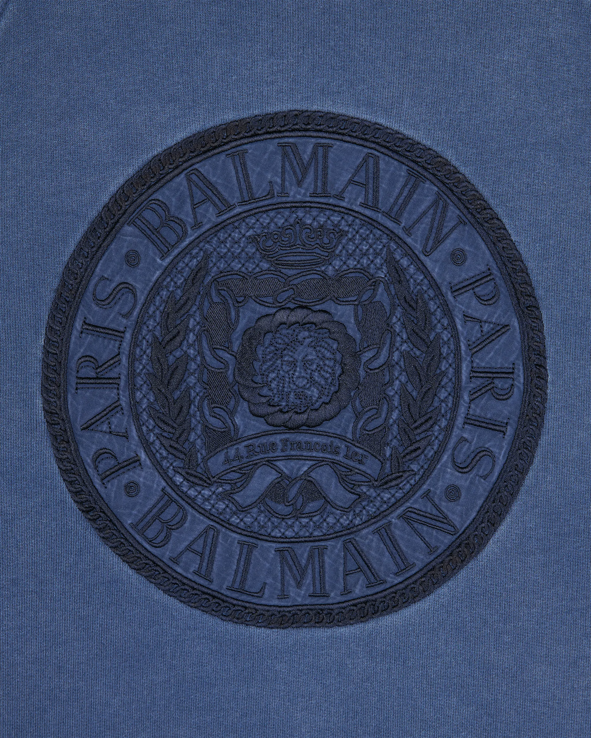 "Coin" Embroidered Ribbed Sweatshirt