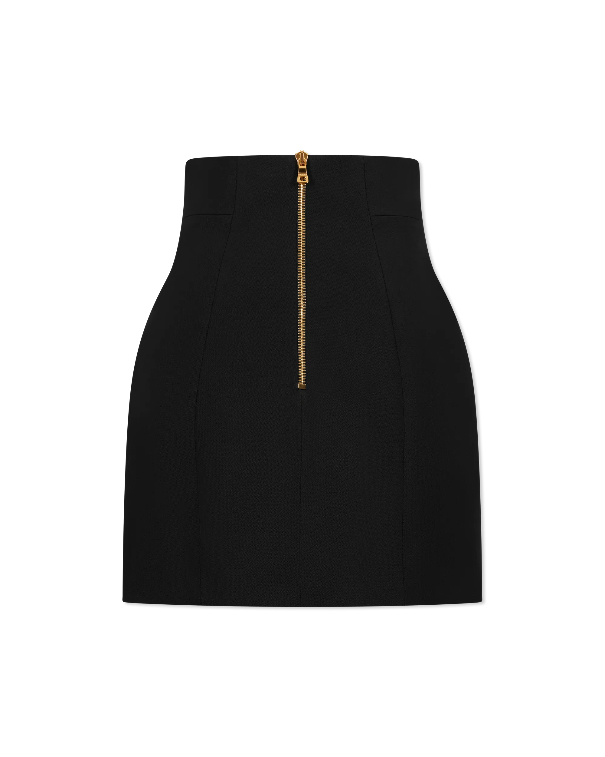 High Waisted 4 Button Wool Mini Skirt - DIHSAN