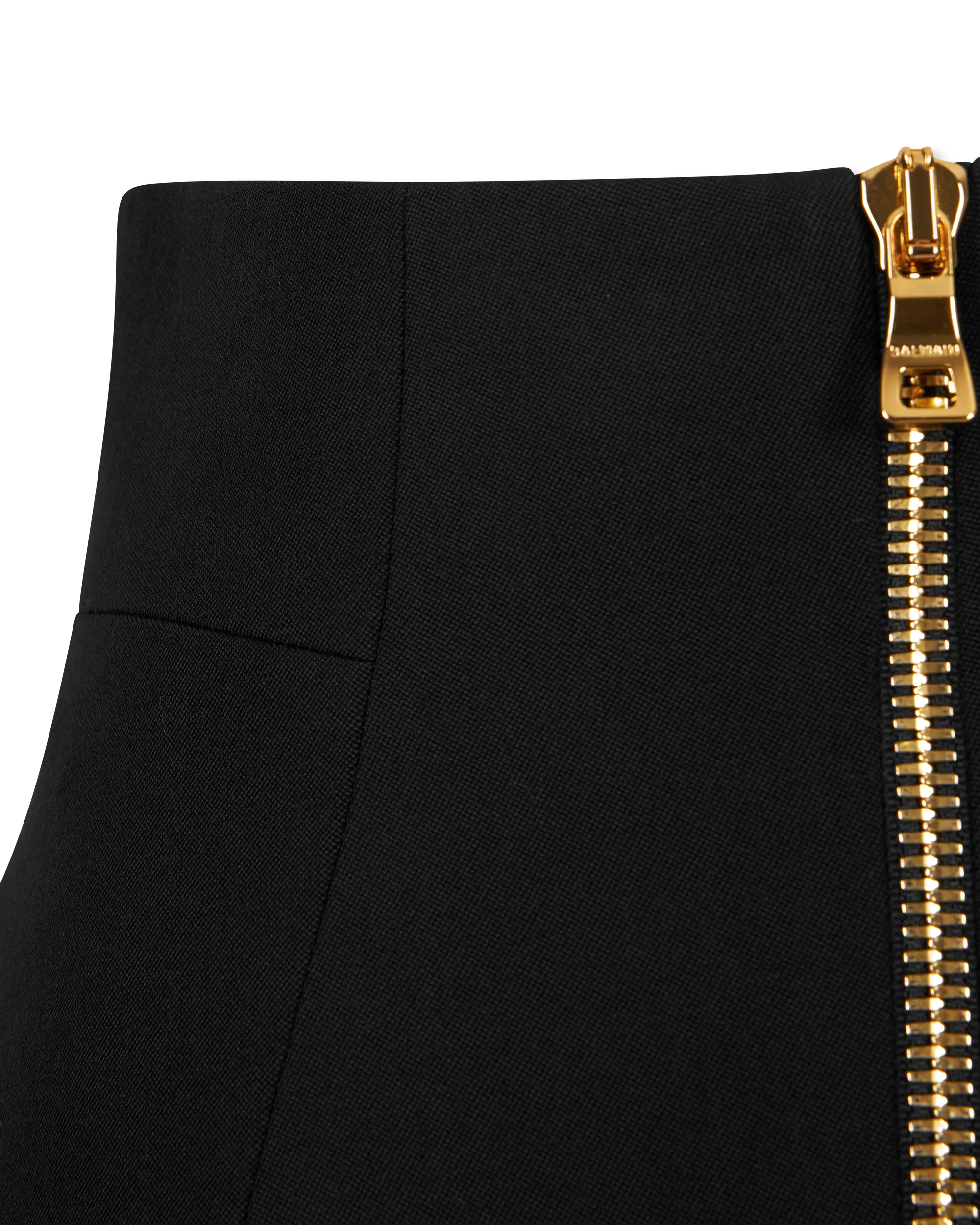 High Waisted 4 Button Wool Mini Skirt - DIHSAN