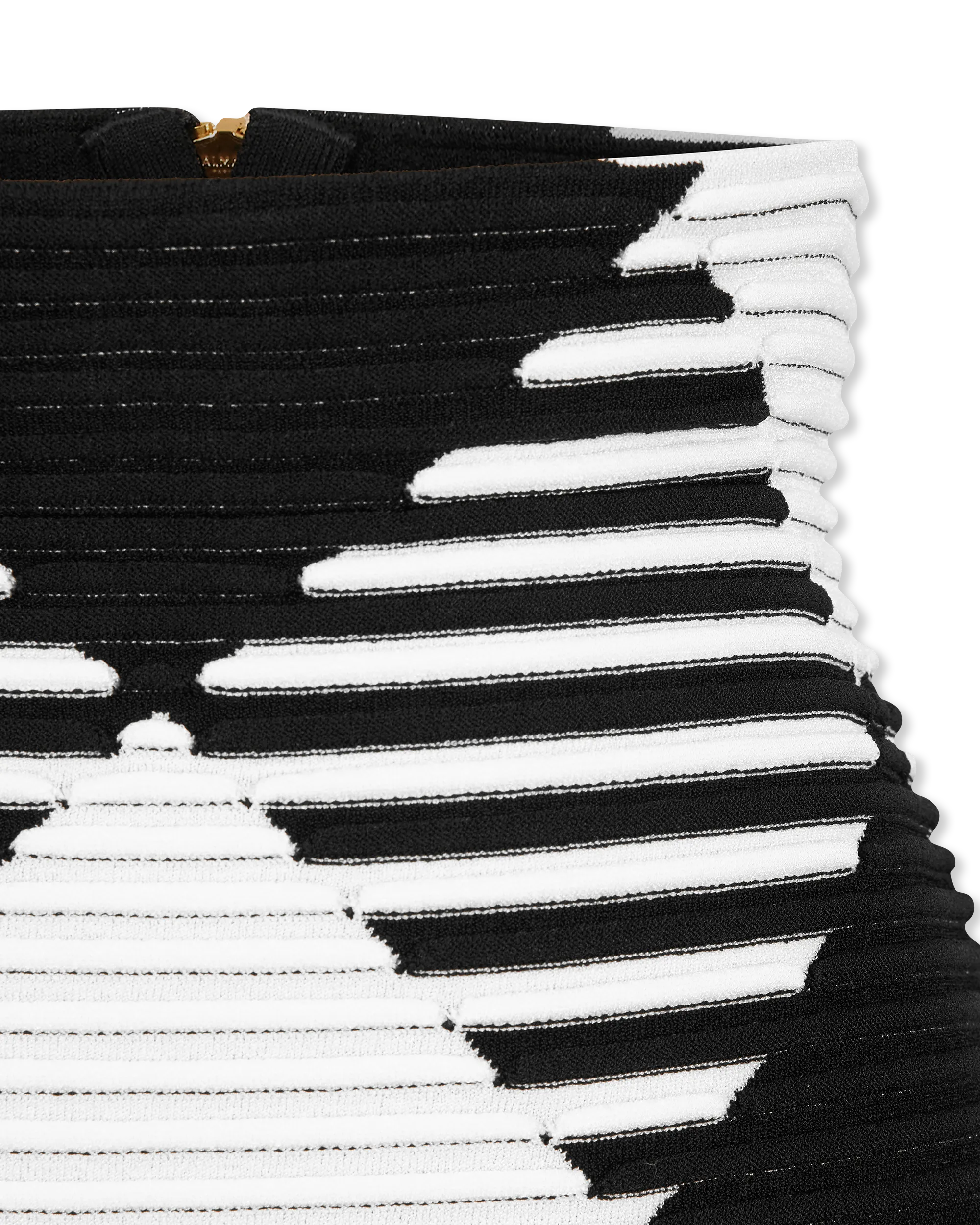 Rolled Gingham Knit Midi Skirt - DIHSAN