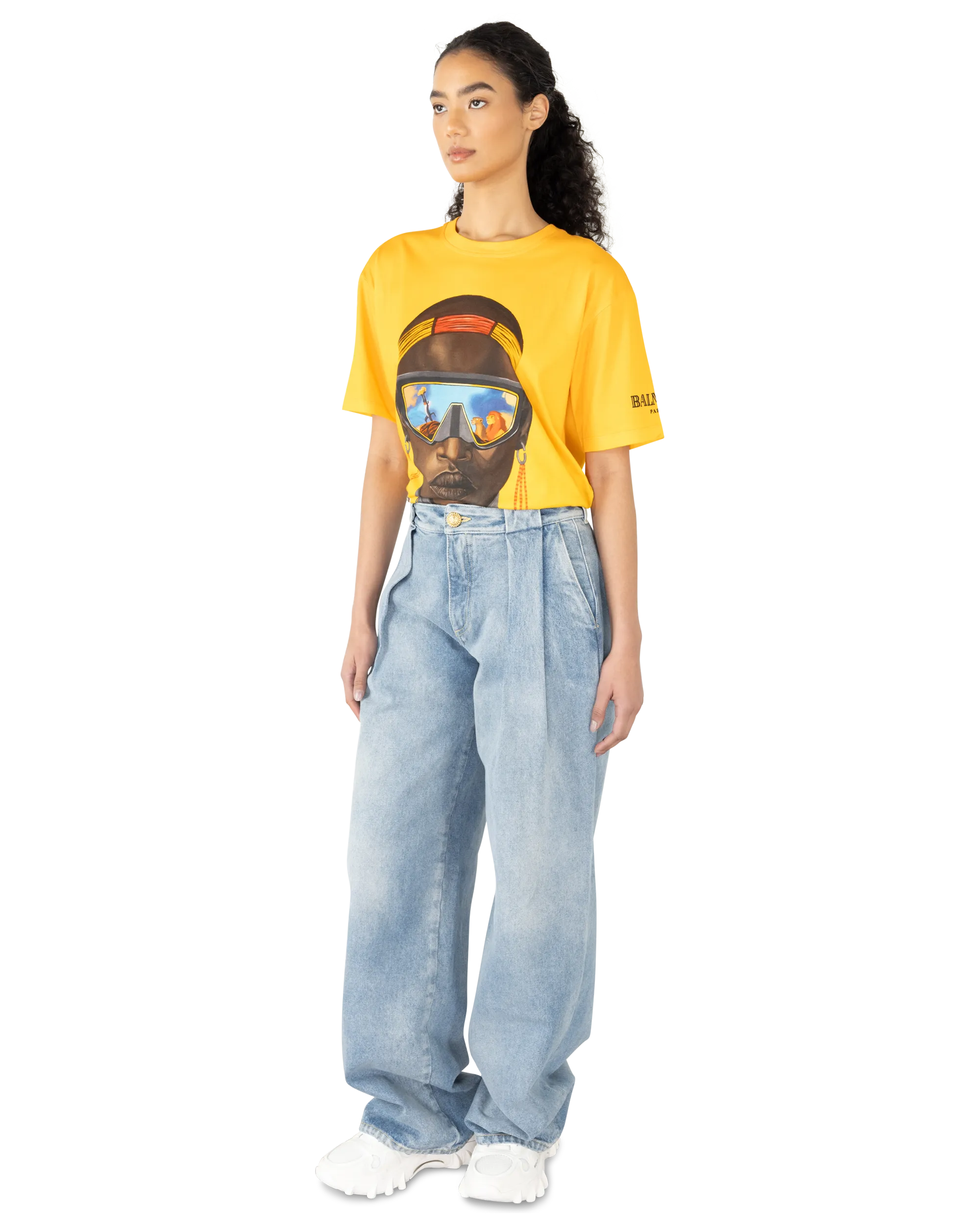 Pleated Denim Jeans
