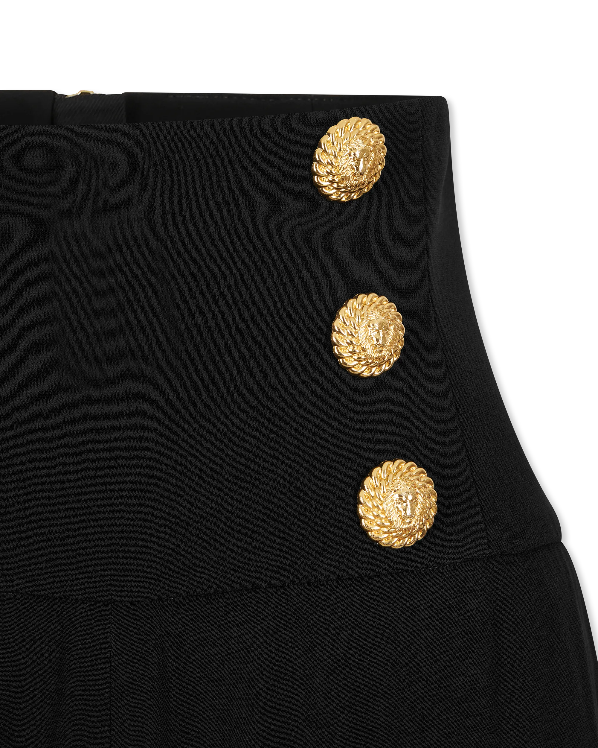 High Waisted 6 Button Crepe Wide-Leg Trousers - DIHSAN