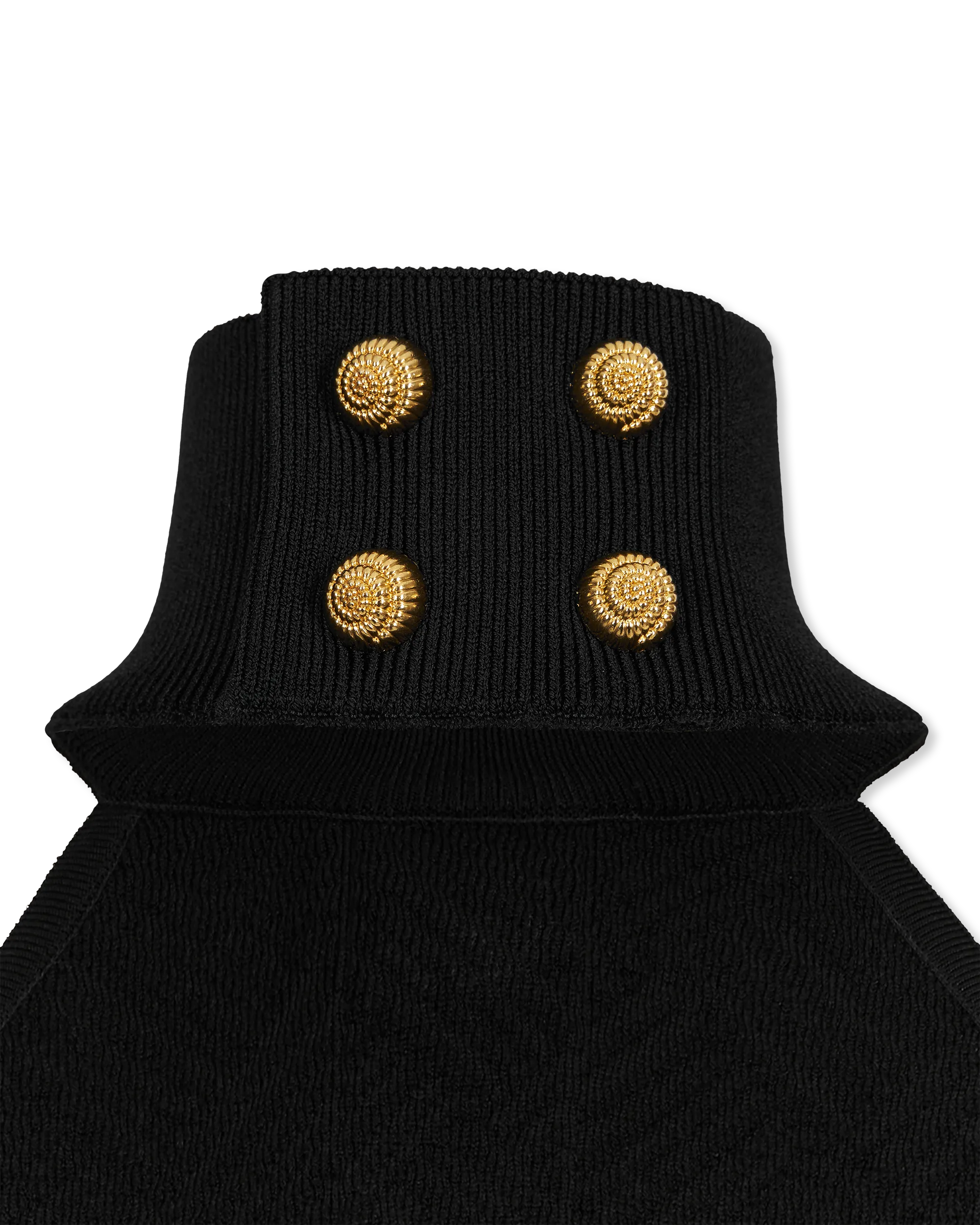 Halterneck Button Knit Mini Dress - DIHSAN