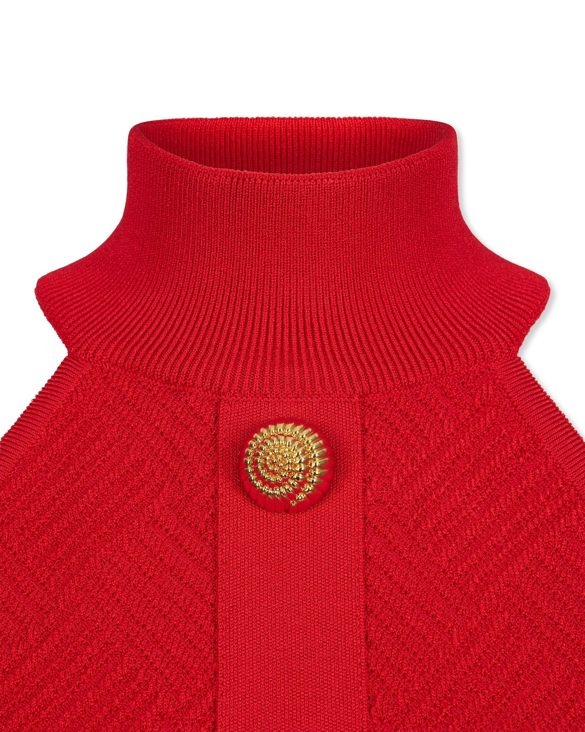 Halterneck Button Knit Mini Dress - DIHSAN