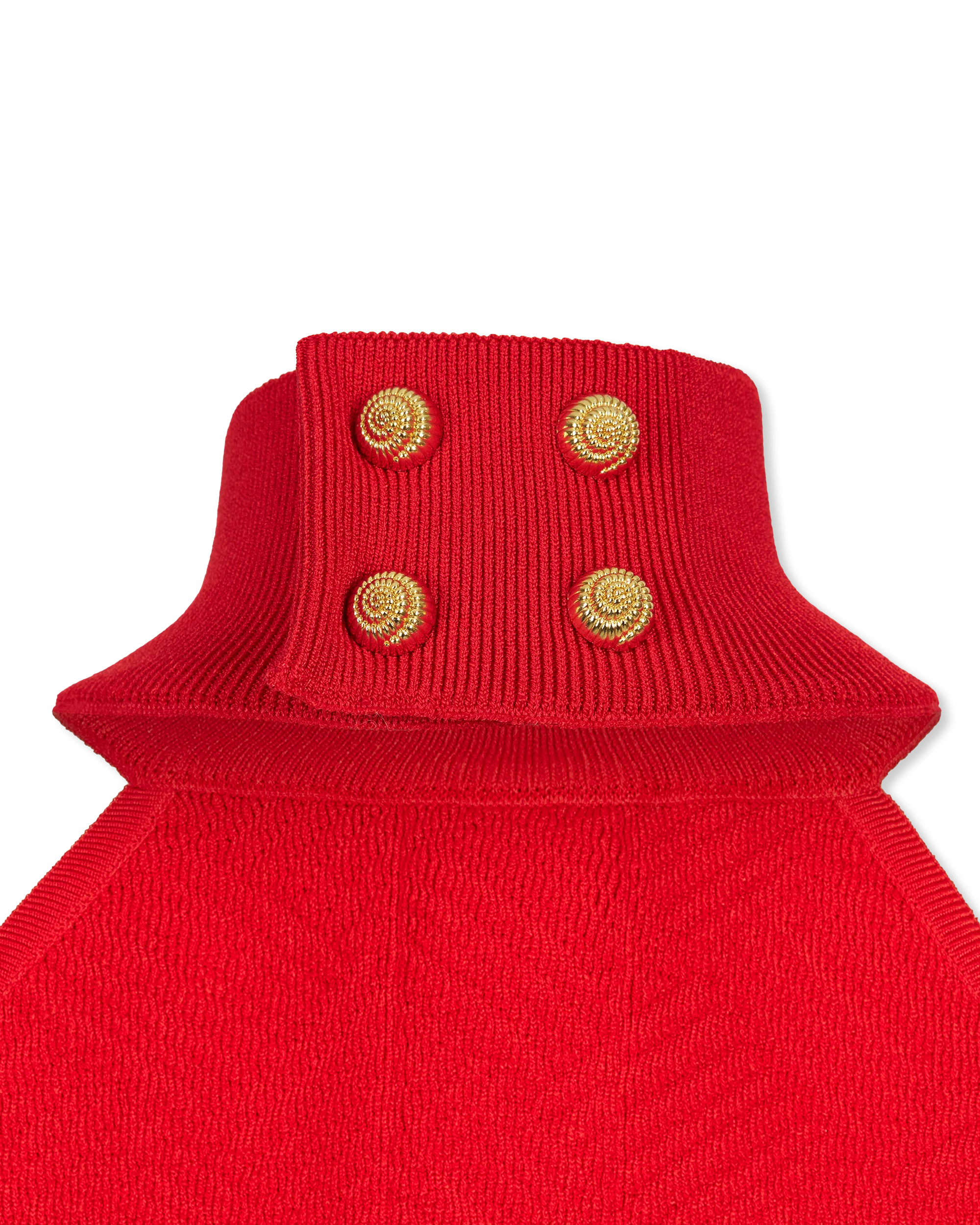 Halterneck Button Knit Mini Dress - DIHSAN