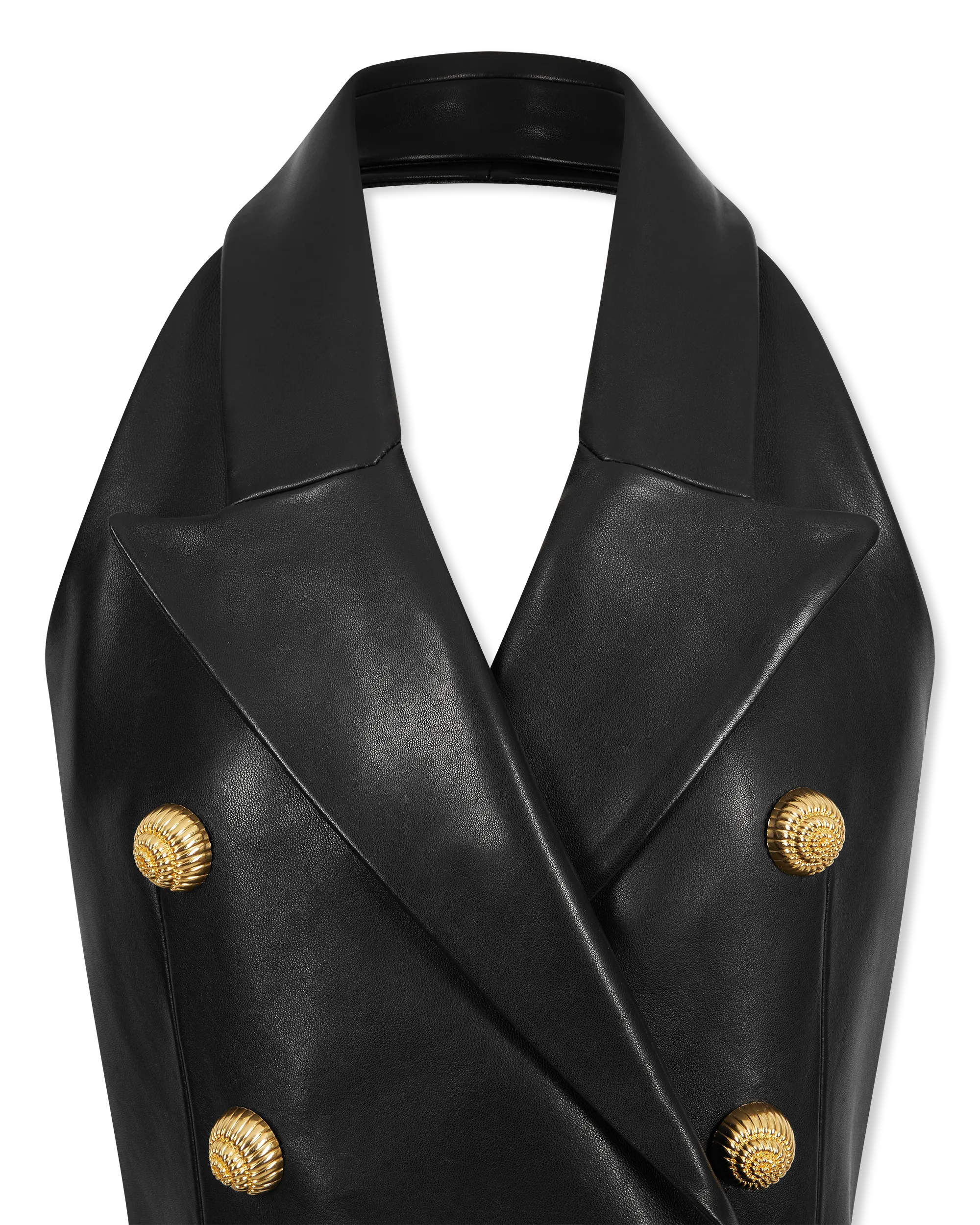 Lambskin Leather Halterneck Mini Dress - DIHSAN
