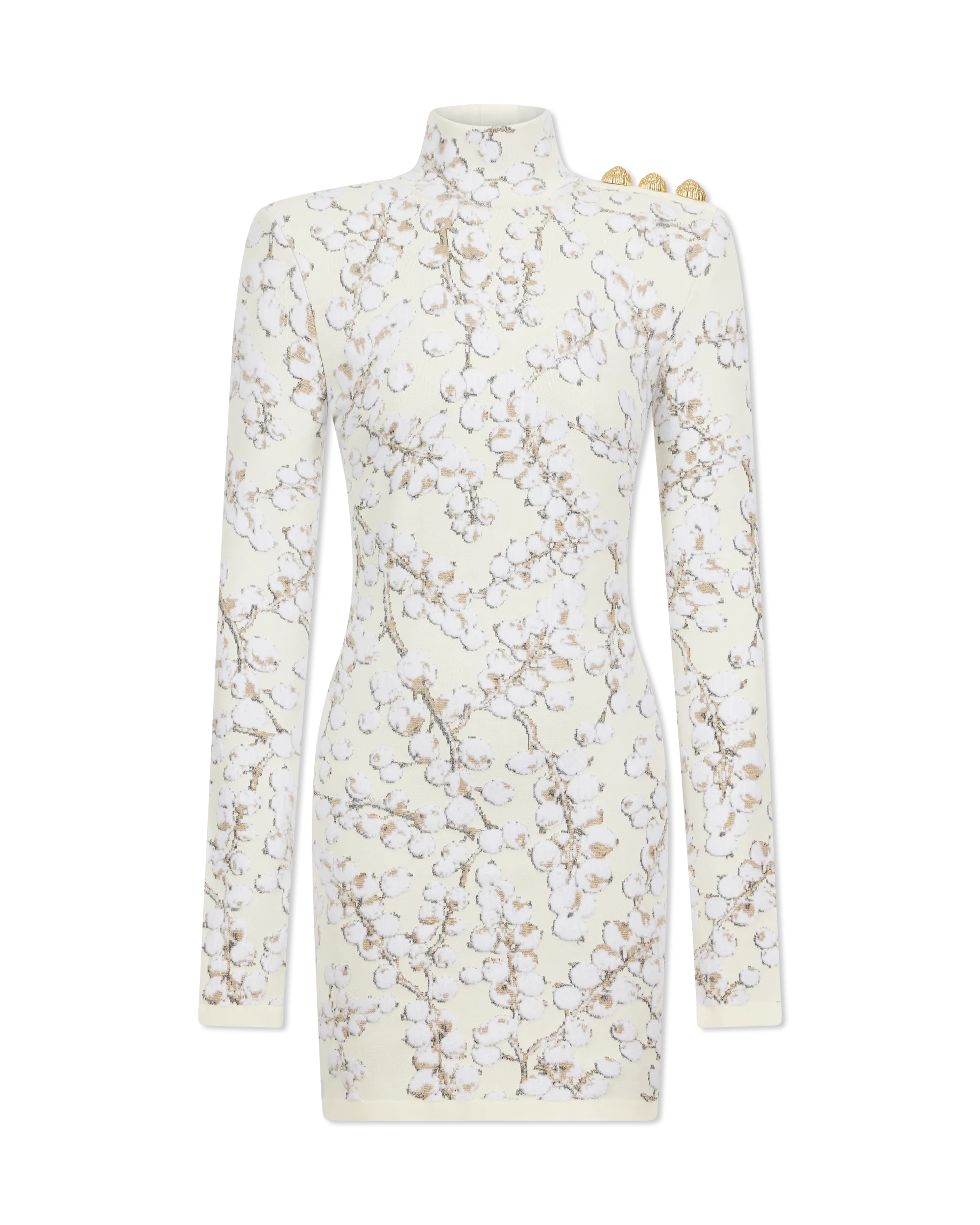 Redcurrant Jacquard Velvet Knit Mini Dress - DIHSAN