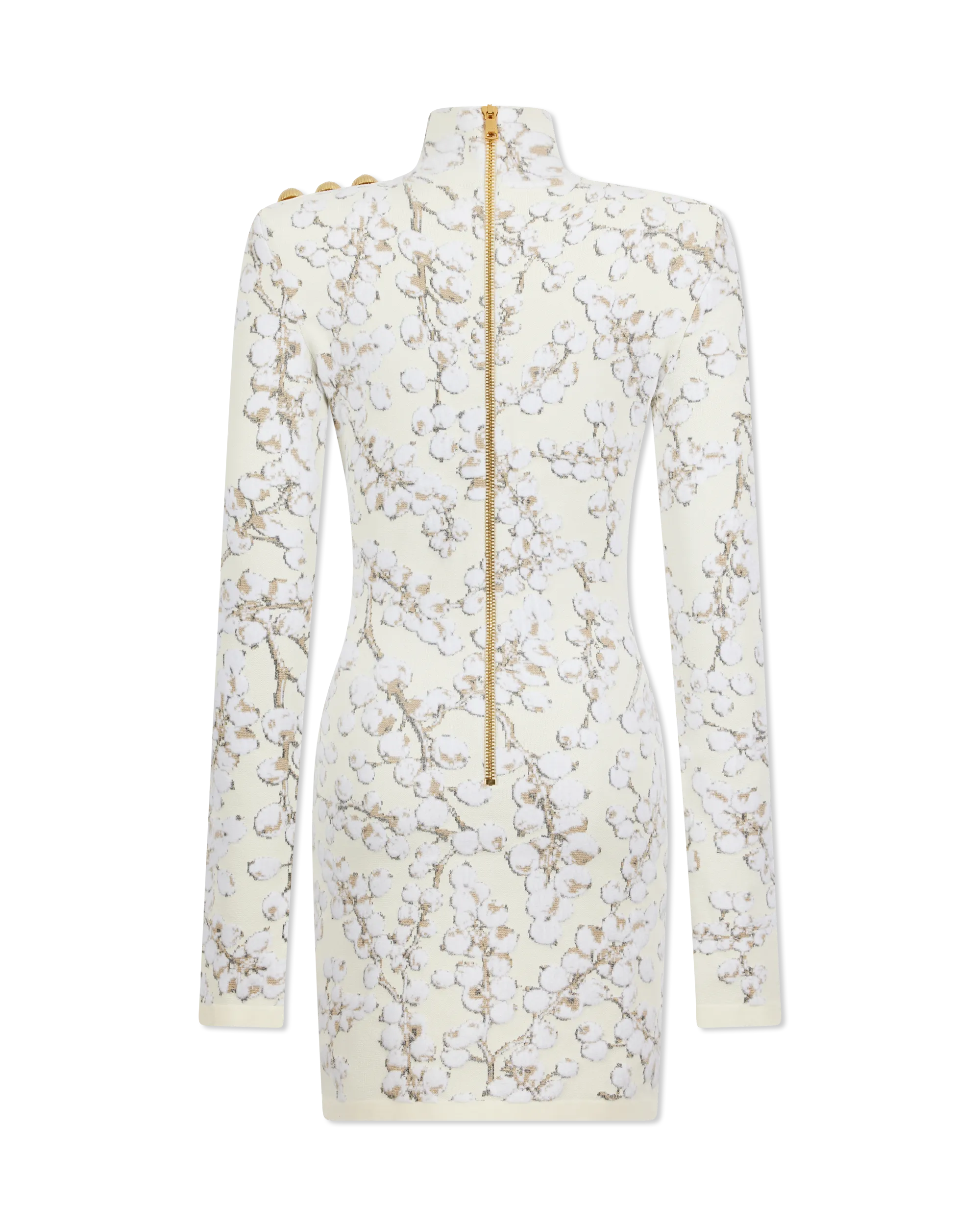 Redcurrant Jacquard Velvet Knit Mini Dress - DIHSAN