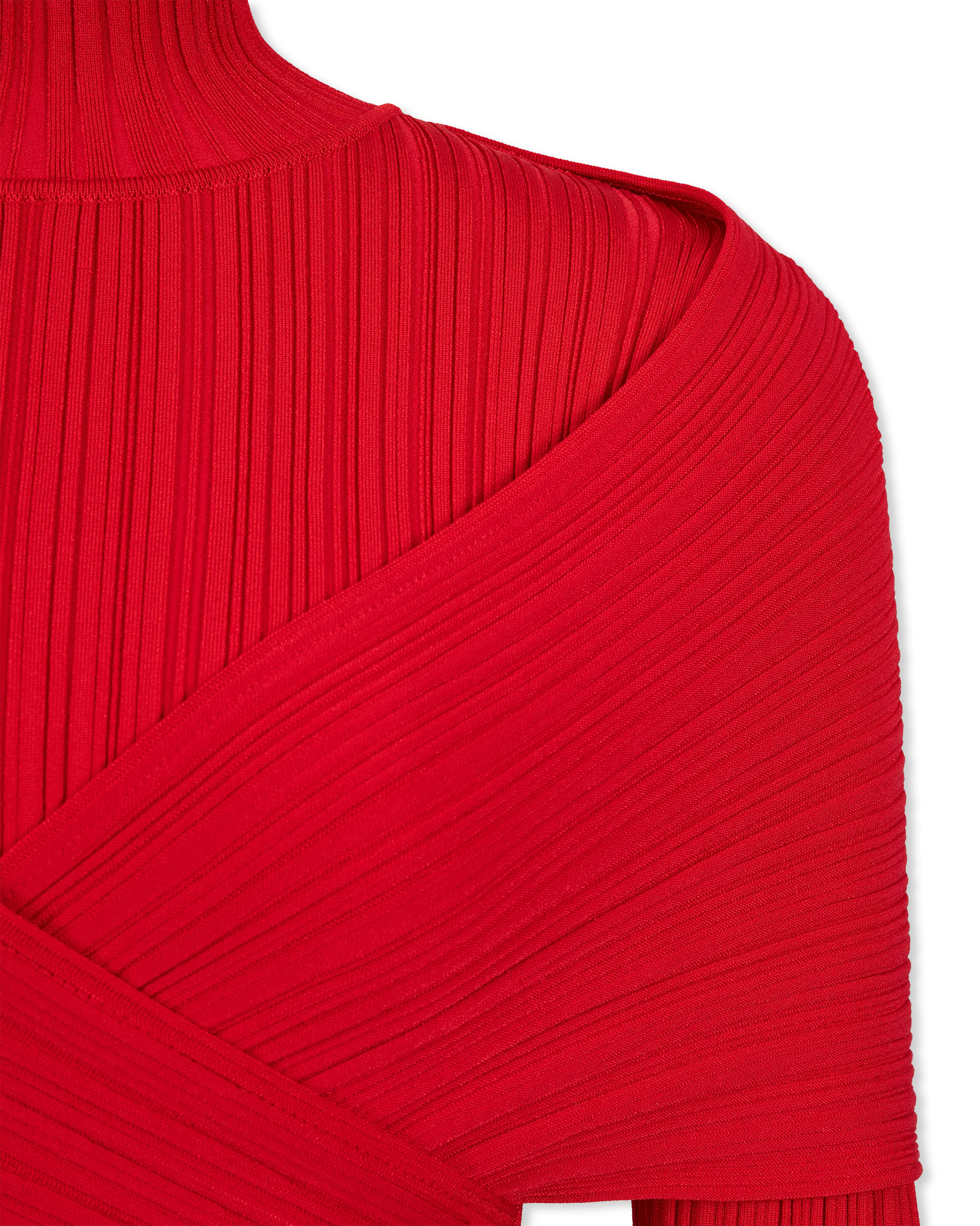 Criss Cross Pleated Knit Maxi Dress - DIHSAN
