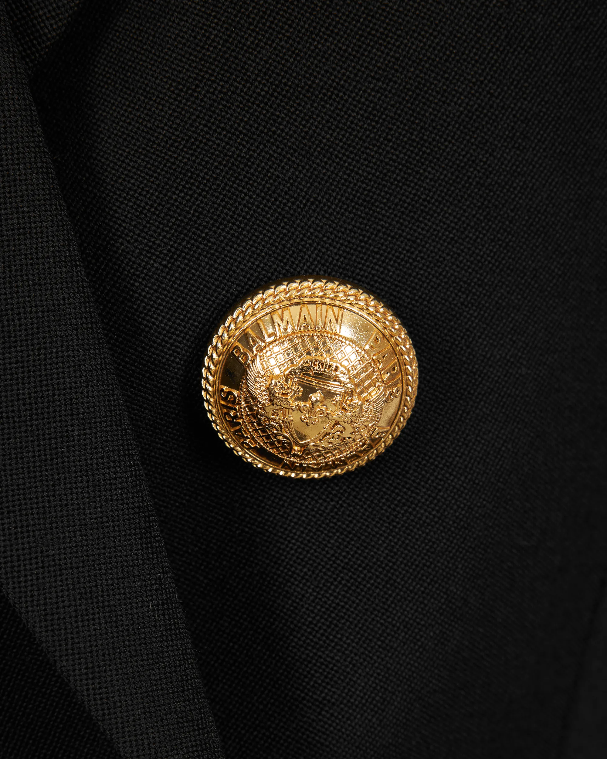 Black Virgin Grain De Poudre 6 Button Jacket by Balmain | DIHSAN