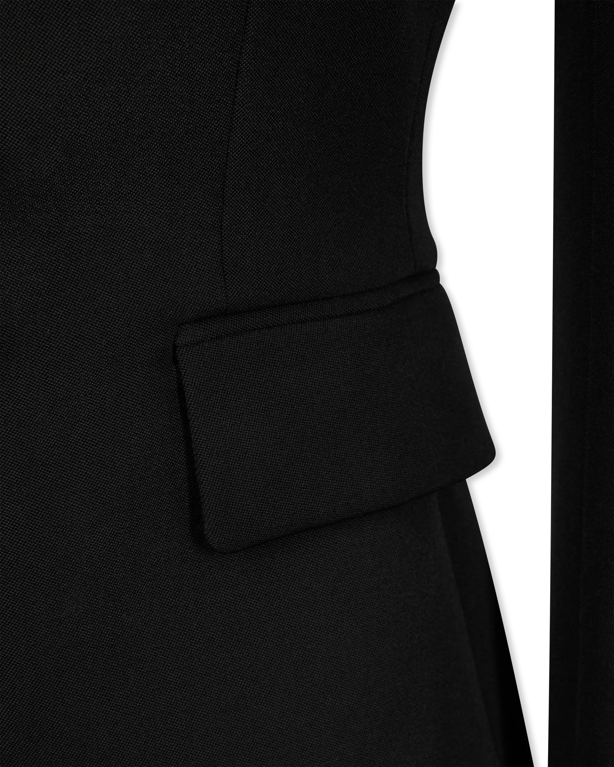 Black Virgin Grain De Poudre 6 Button Jacket by Balmain | DIHSAN