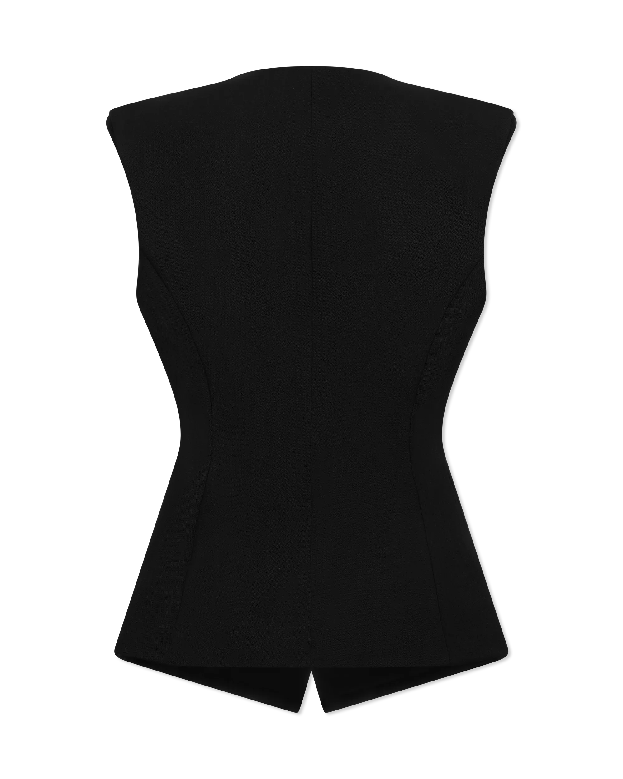 Buttoned Grain De Poudre Vest - DIHSAN