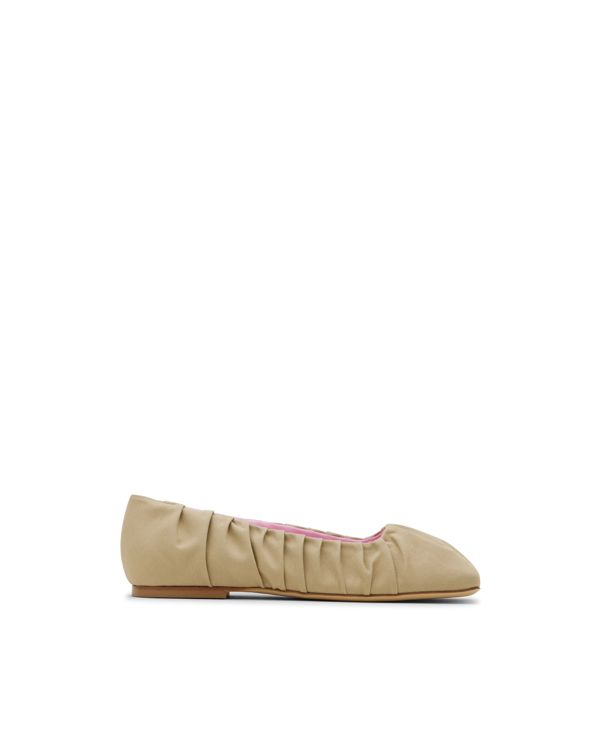 Ruched Canvas Eden Ballerina Flats - DIHSAN