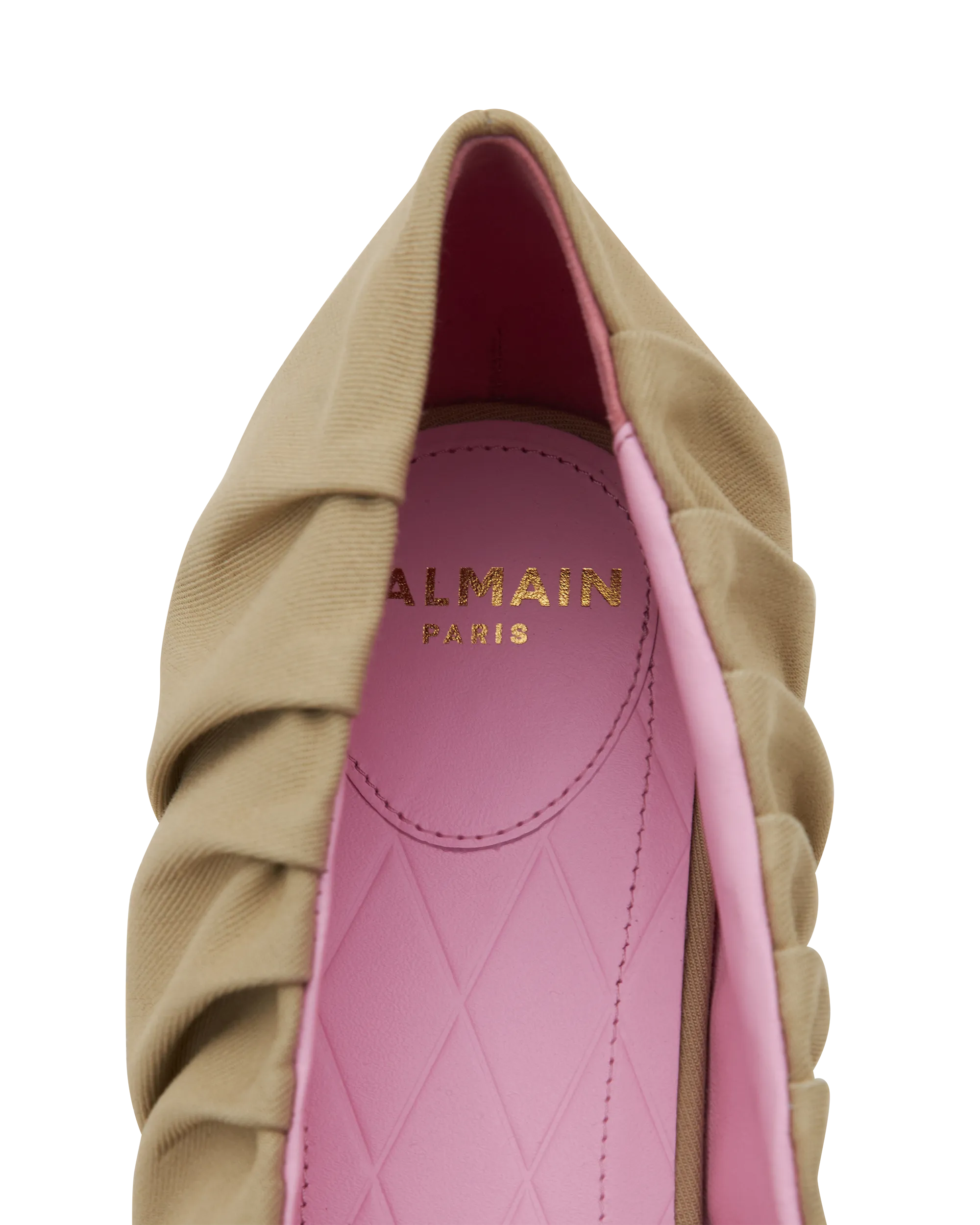 Ruched Canvas Eden Ballerina Flats - DIHSAN