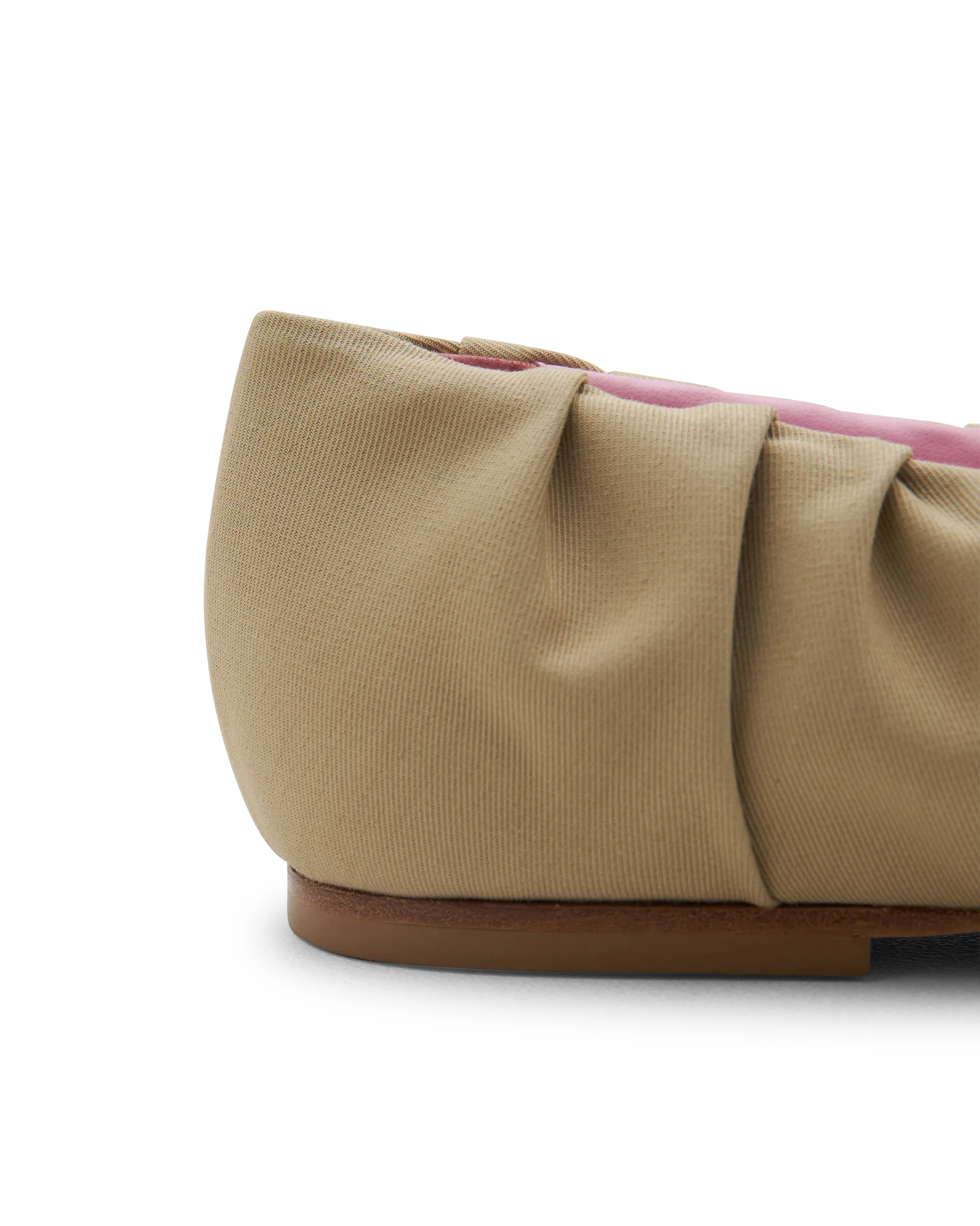Ruched Canvas Eden Ballerina Flats - DIHSAN