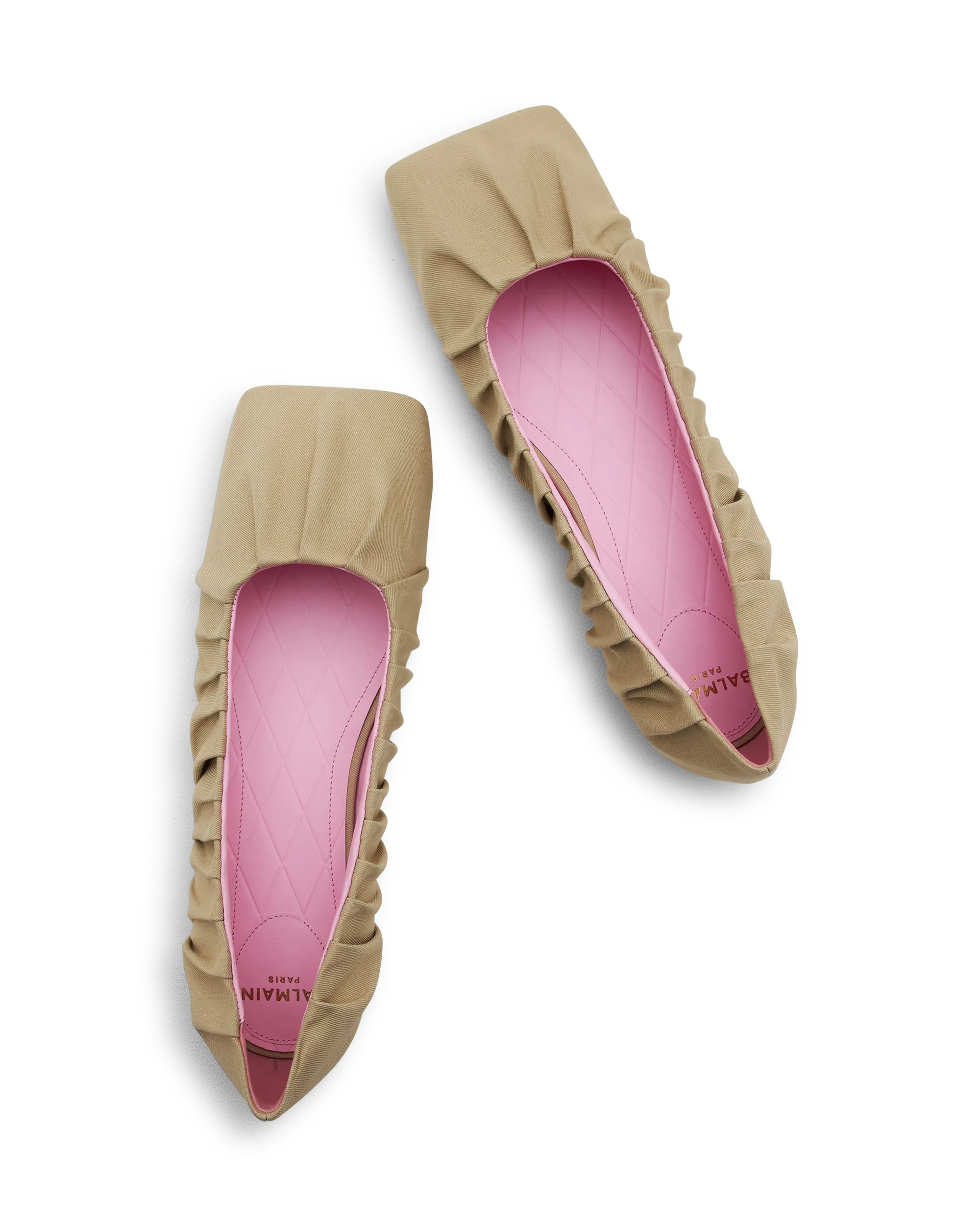 Ruched Canvas Eden Ballerina Flats - DIHSAN