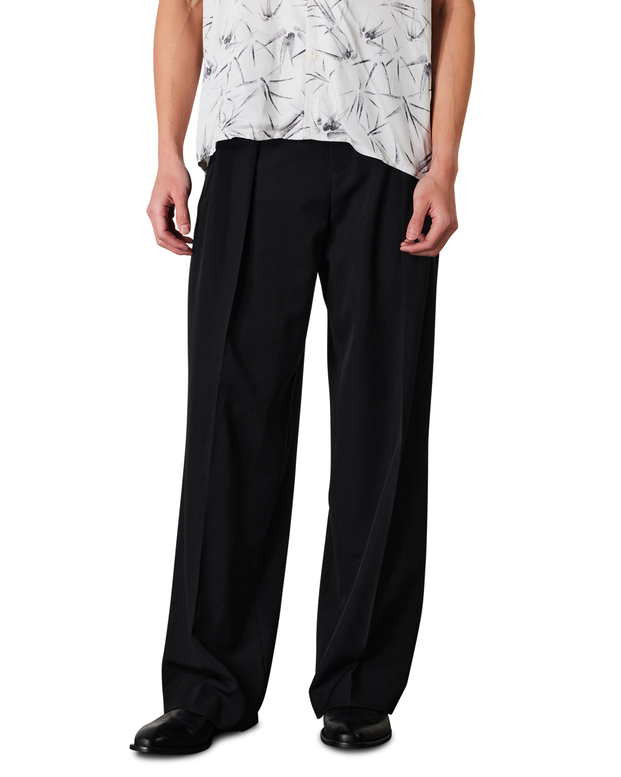 Pleated Grain De Poudre Trousers