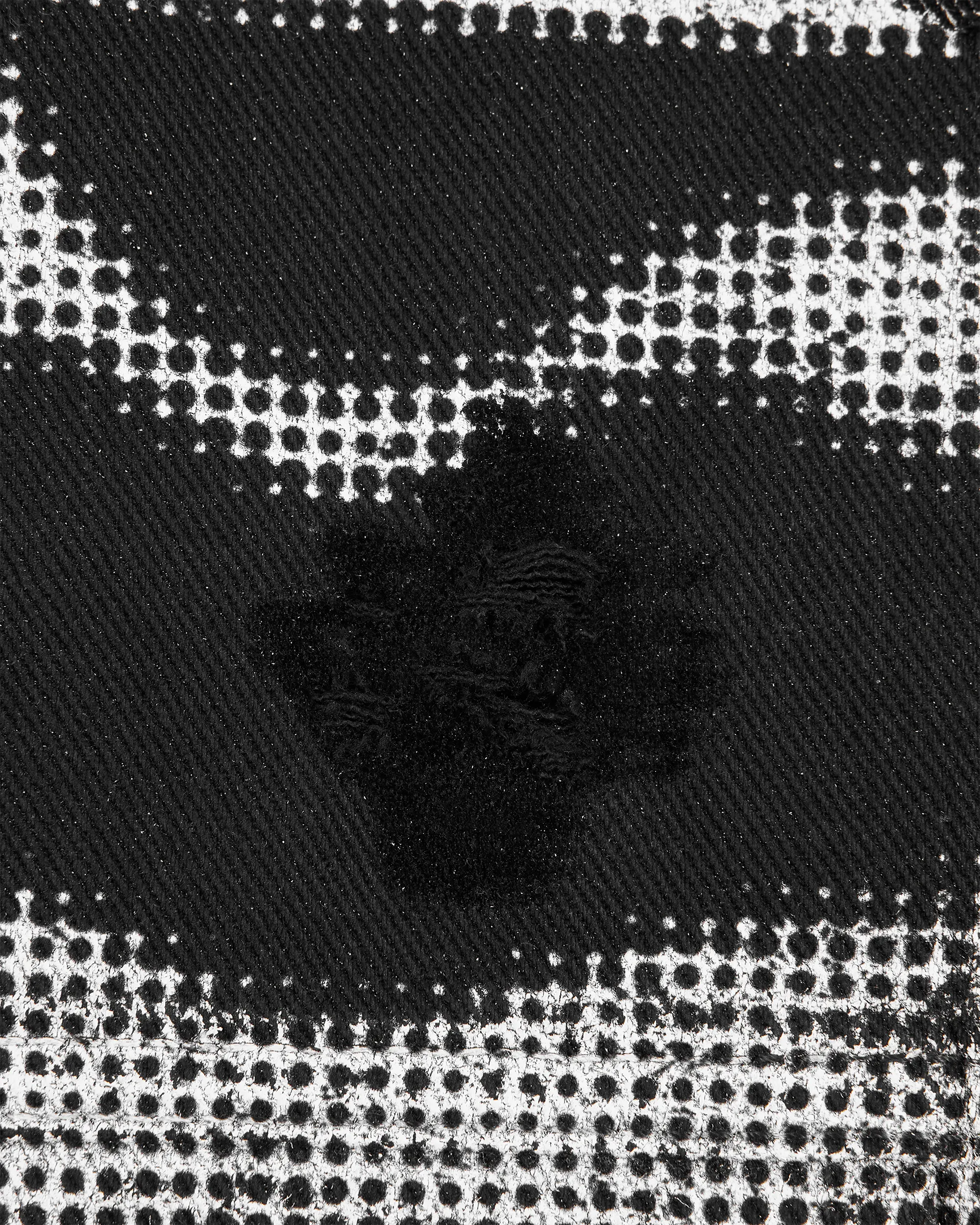 Bouclé Collar Printed Lips Denim Jacket - DIHSAN