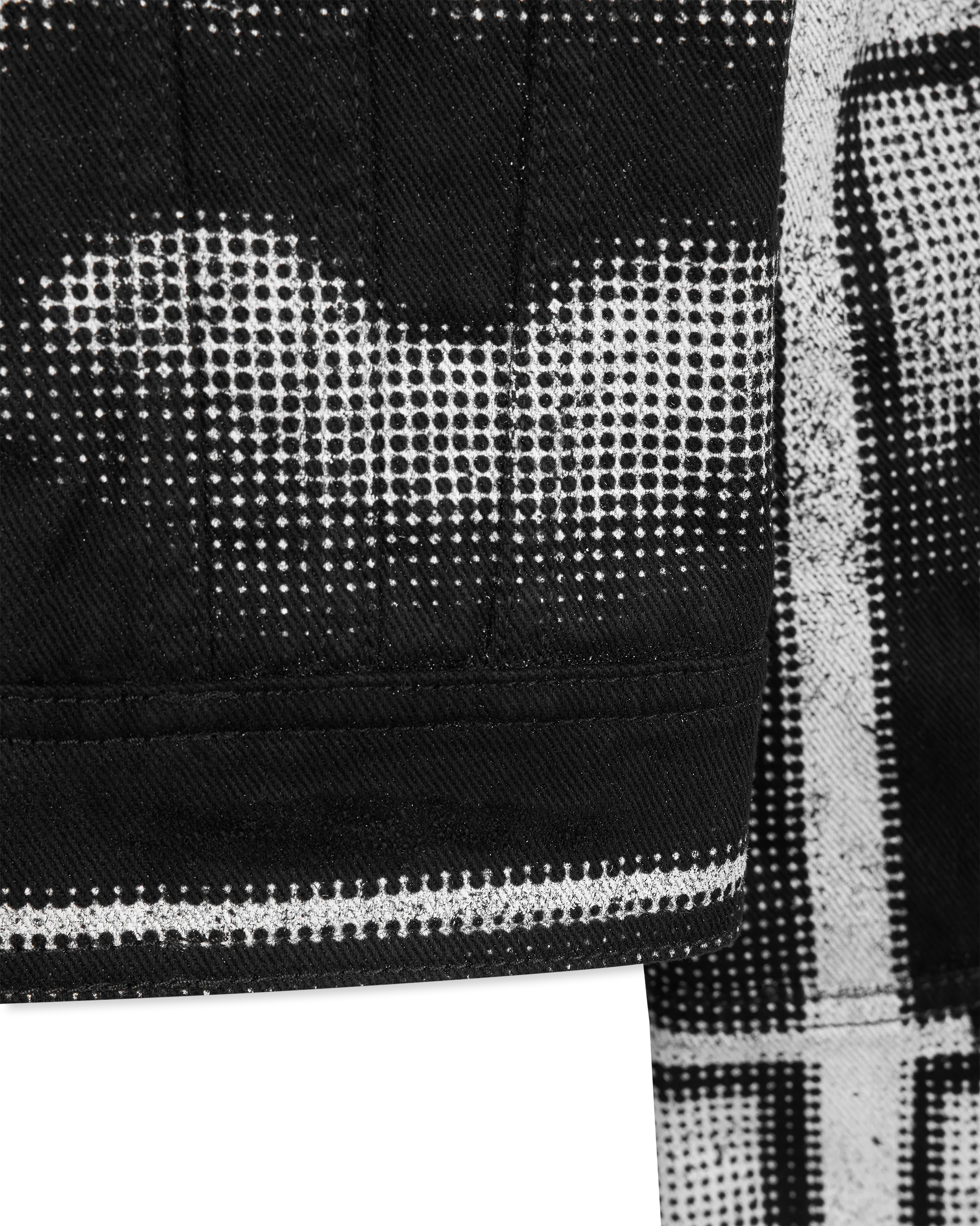 Bouclé Collar Printed Lips Denim Jacket - DIHSAN