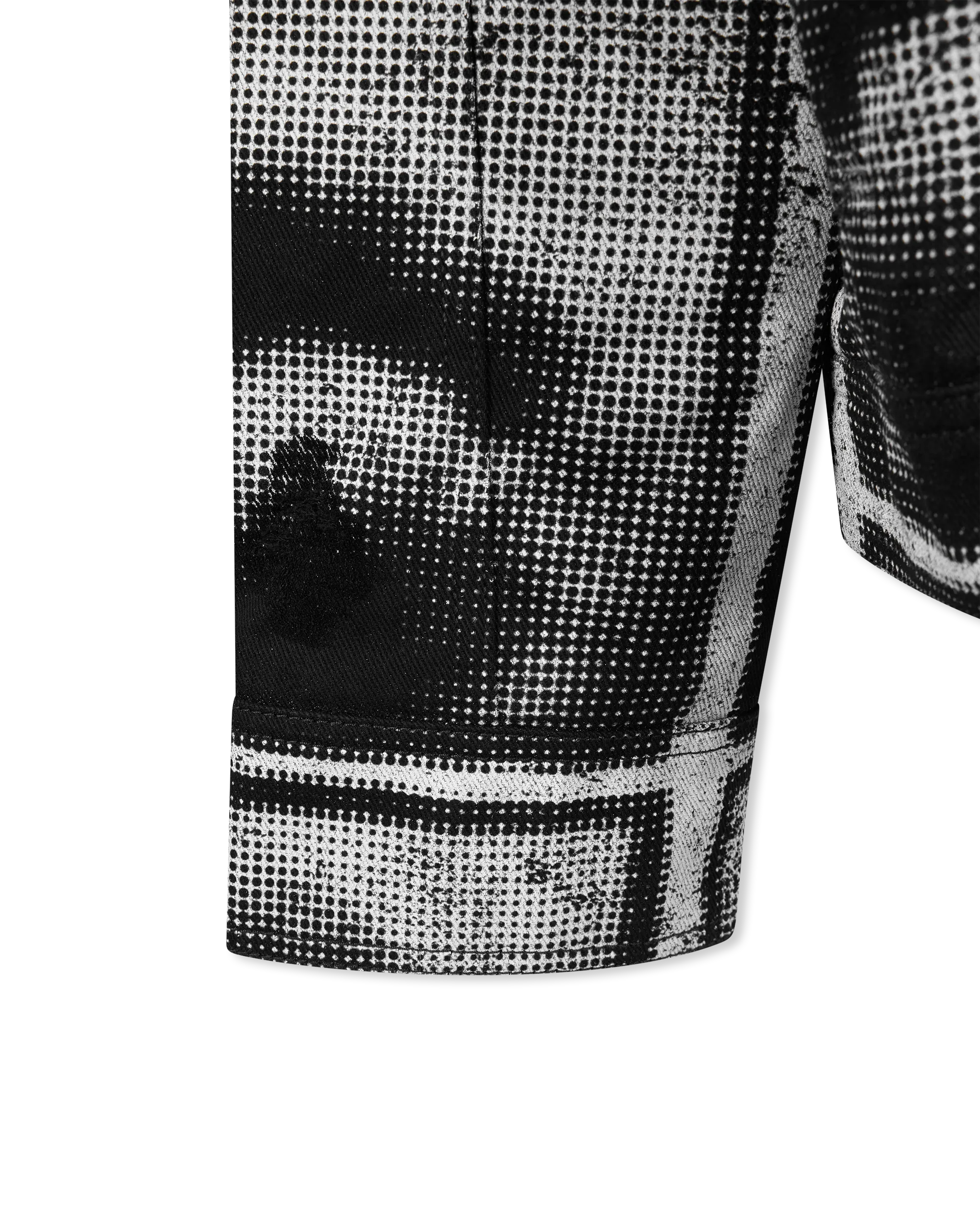 Bouclé Collar Printed Lips Denim Jacket - DIHSAN