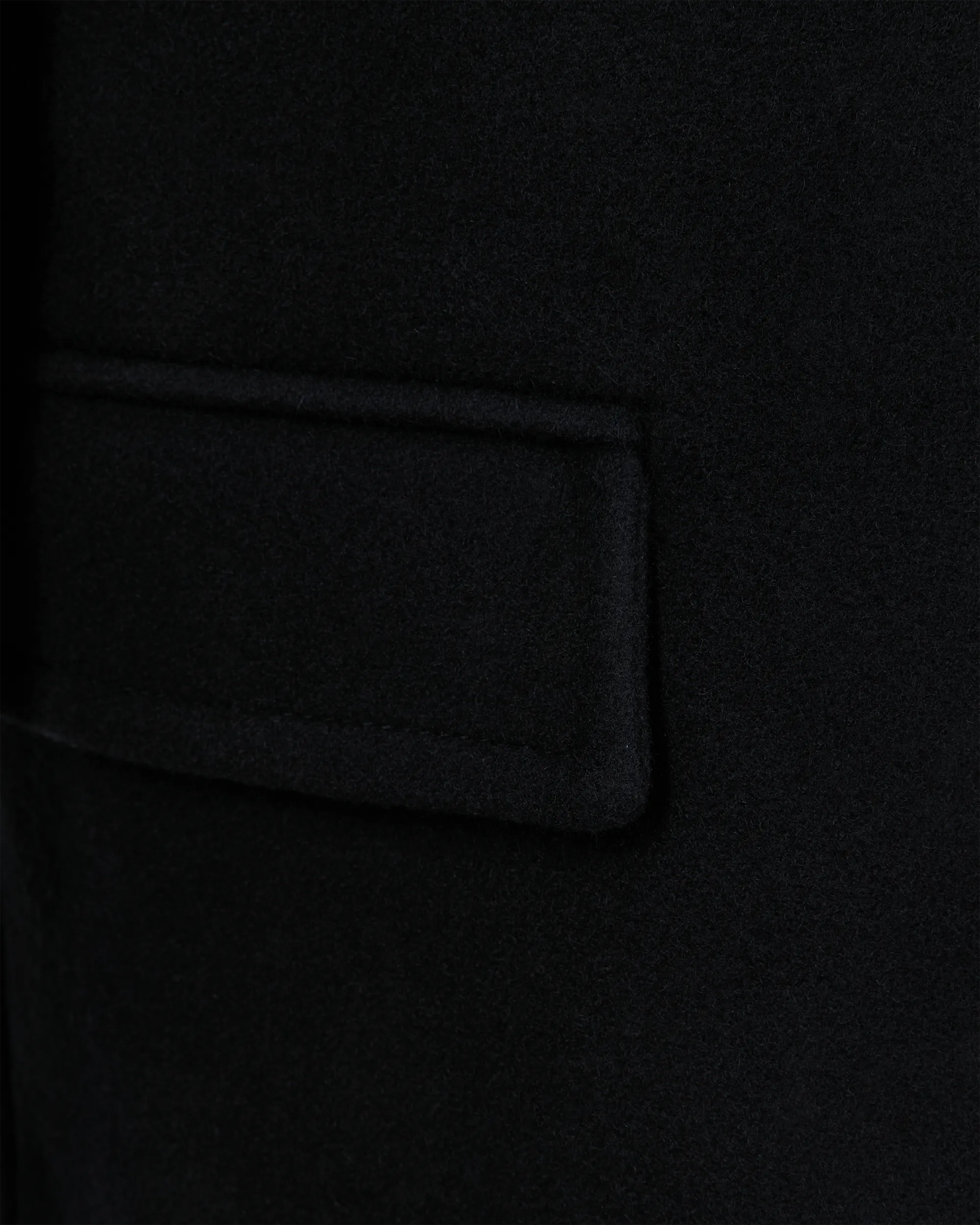 Short Felted Wool Double Breasted Peacoat - DIHSAN