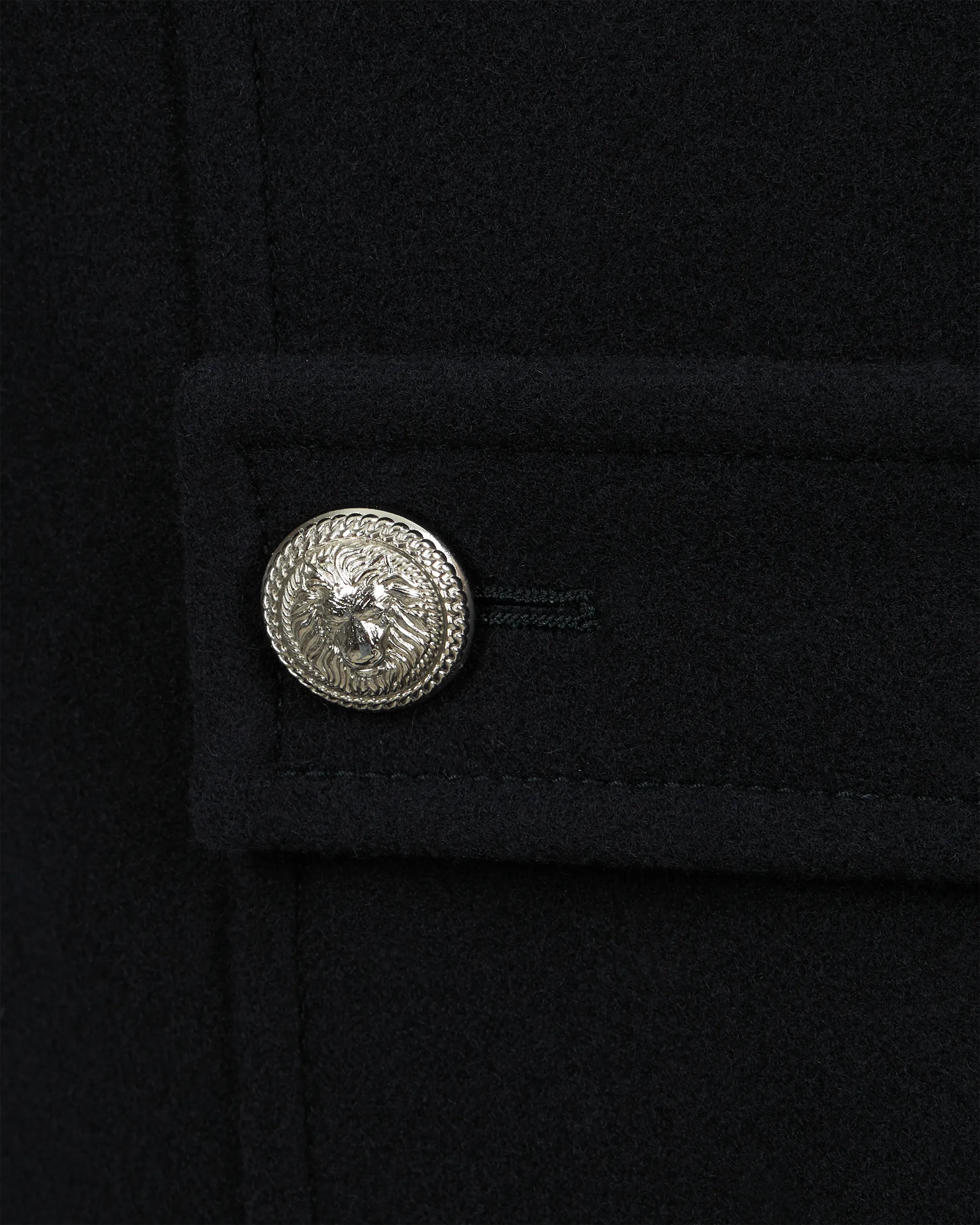 Short Felted Wool Double Breasted Peacoat - DIHSAN