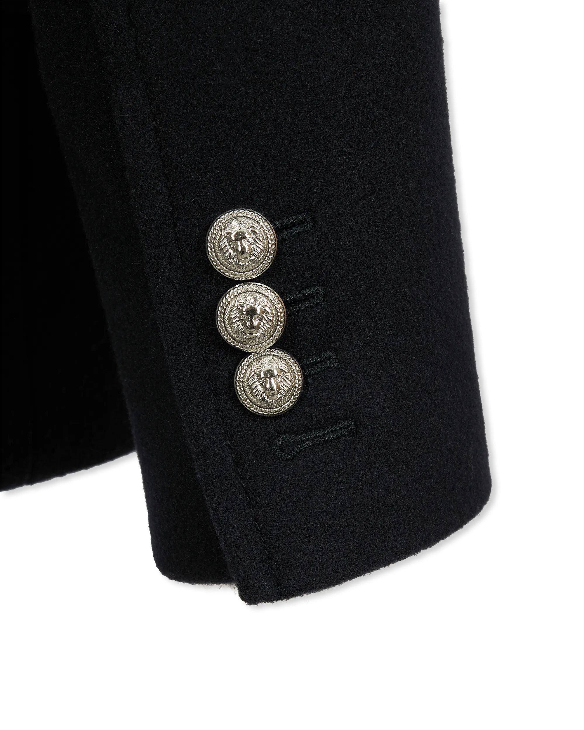 Short Felted Wool Double Breasted Peacoat - DIHSAN