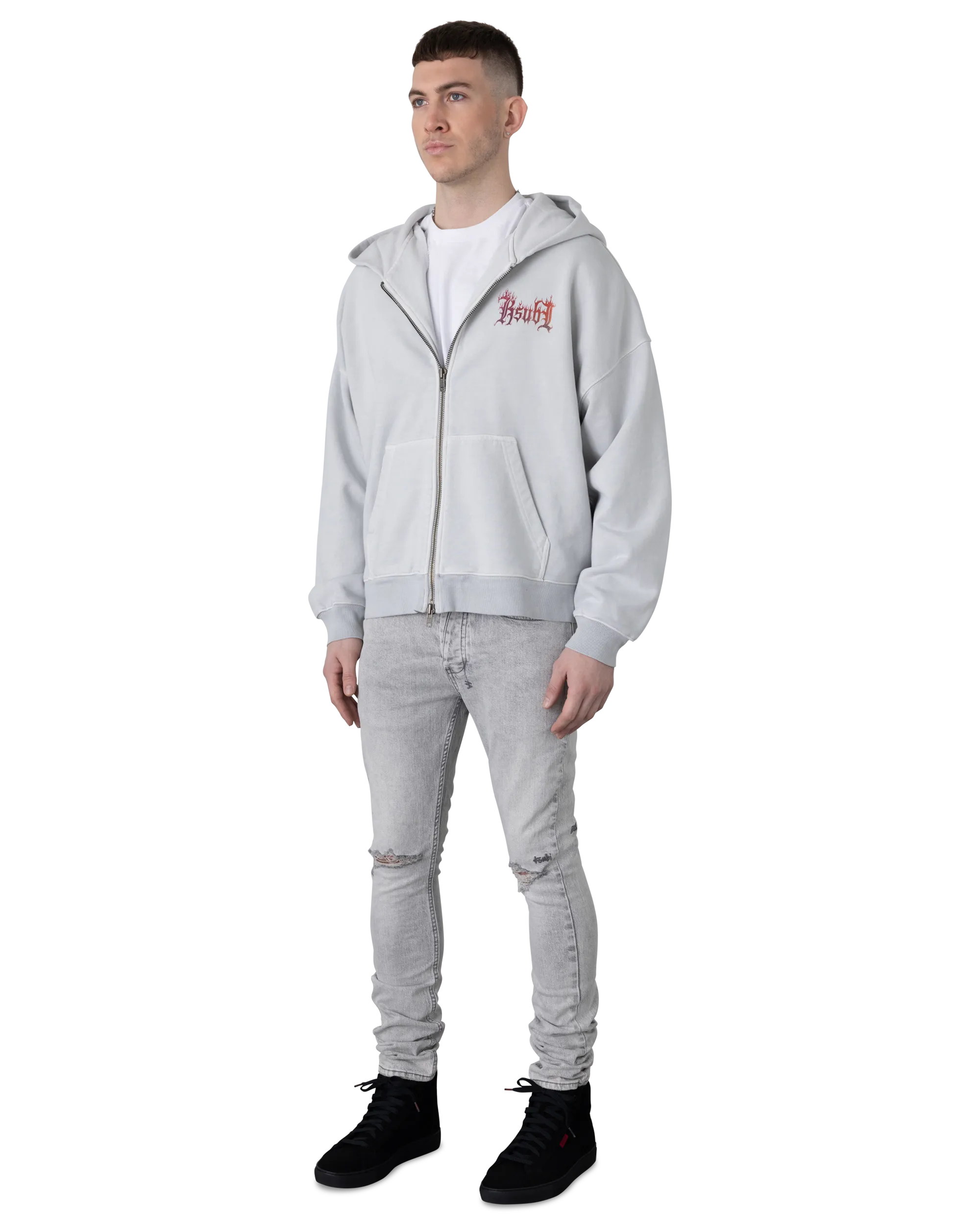 Ksubi Jeans Fuego Ekcess Zip-Up Painted Hoodie