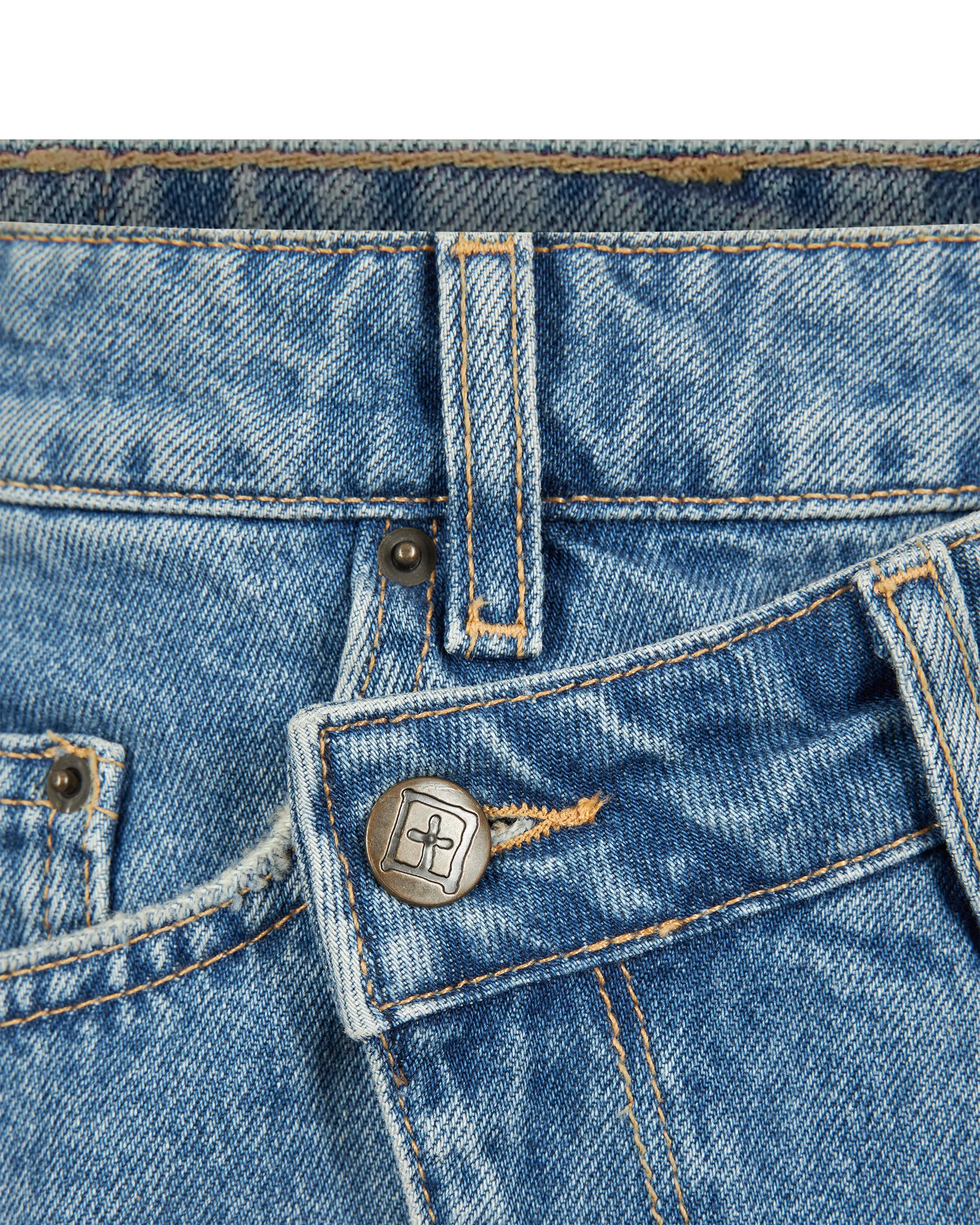 Rap Denim Asymmetrical Mini Skirt - DIHSAN