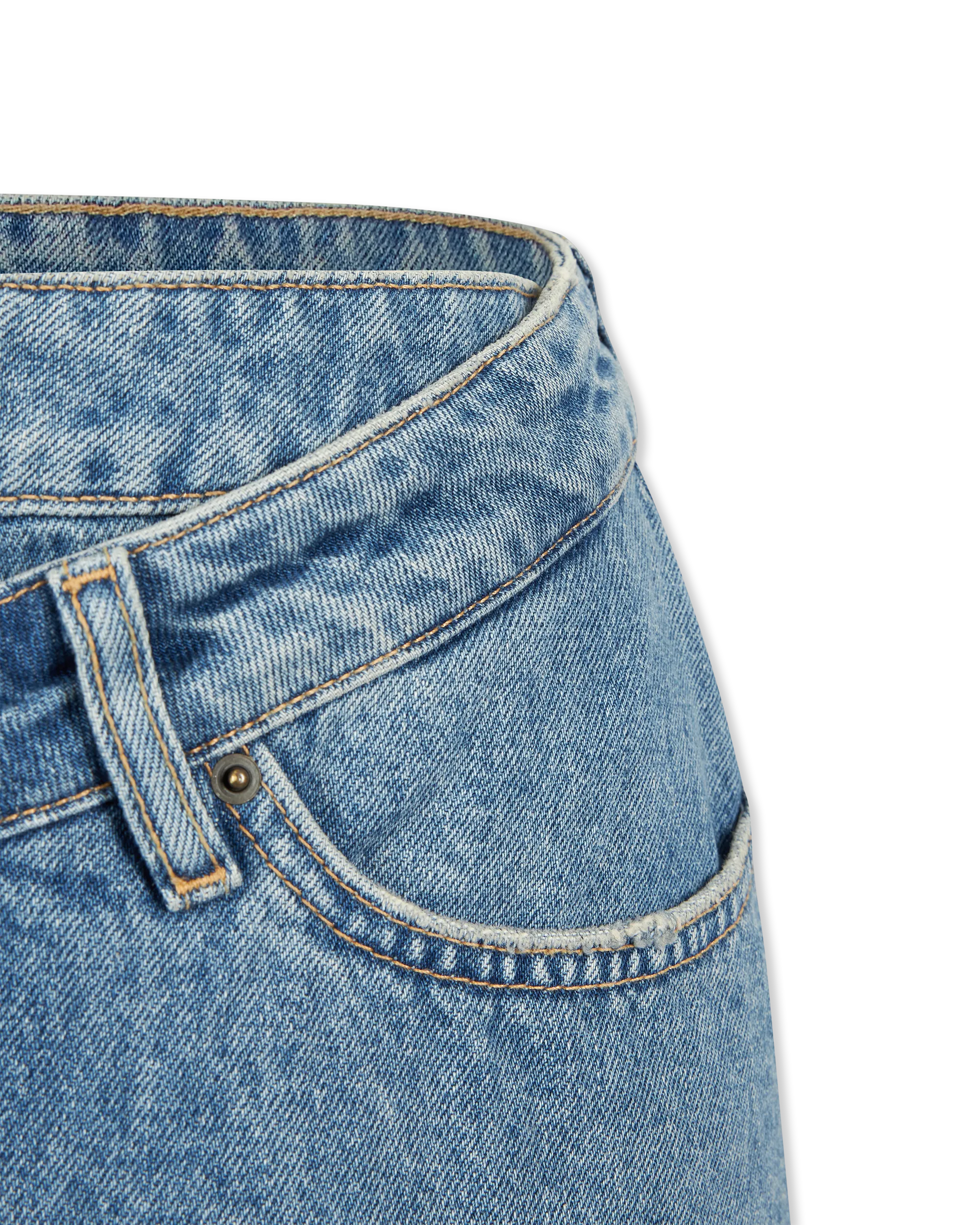 Rap Denim Asymmetrical Mini Skirt - DIHSAN