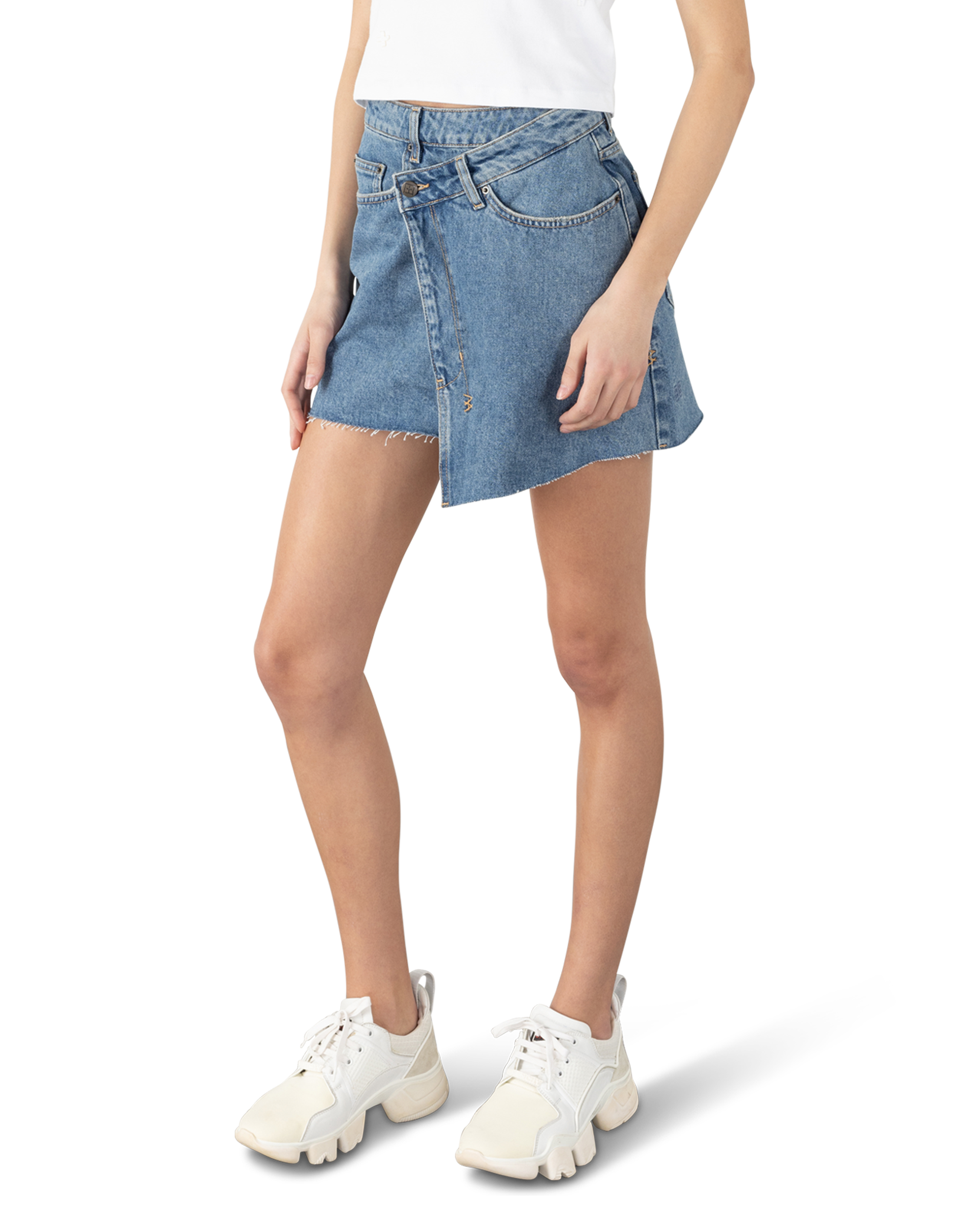 Rap Denim Asymmetrical Mini Ksubi Skirt