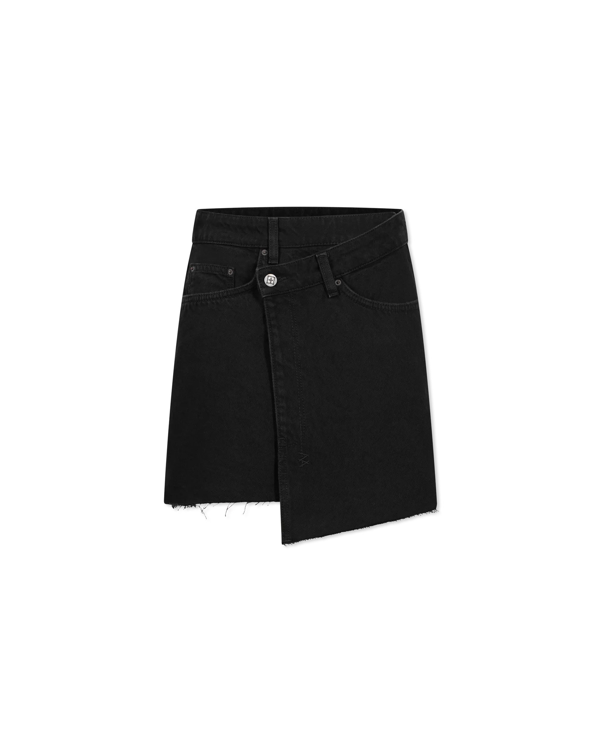 Rap Denim Asymmetrical Mini Skirt - DIHSAN