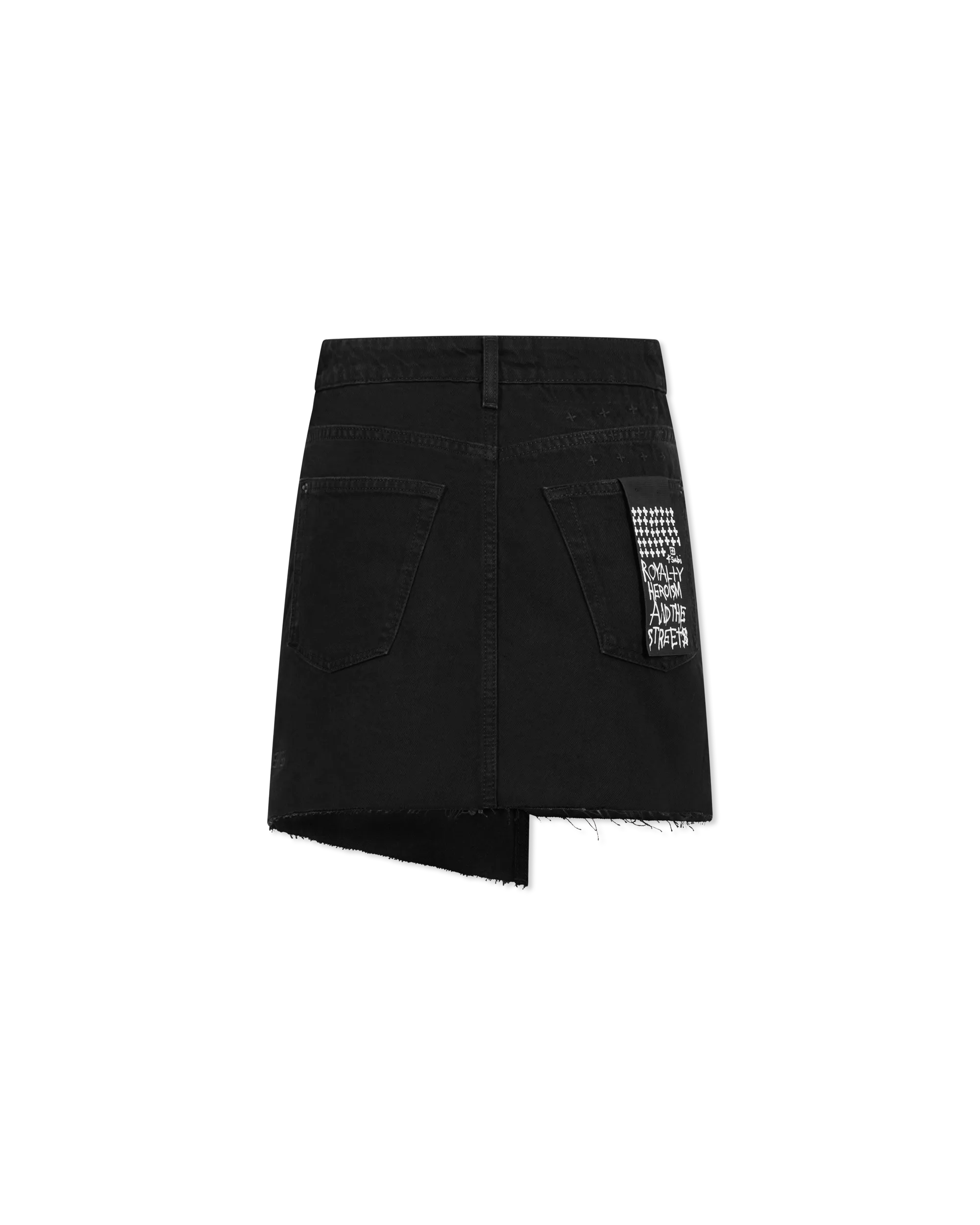 Rap Denim Asymmetrical Mini Skirt - DIHSAN