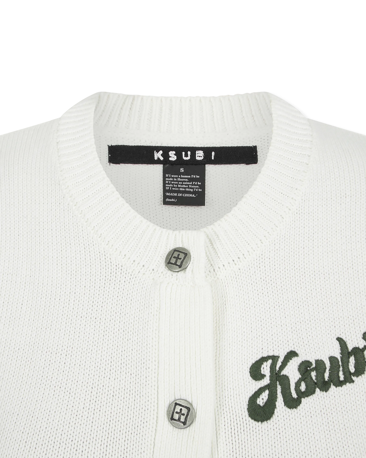 Ecru/Hash Cotton Ksubi Jeans Academy Button-Up Vest by KSUBI | DIHSAN