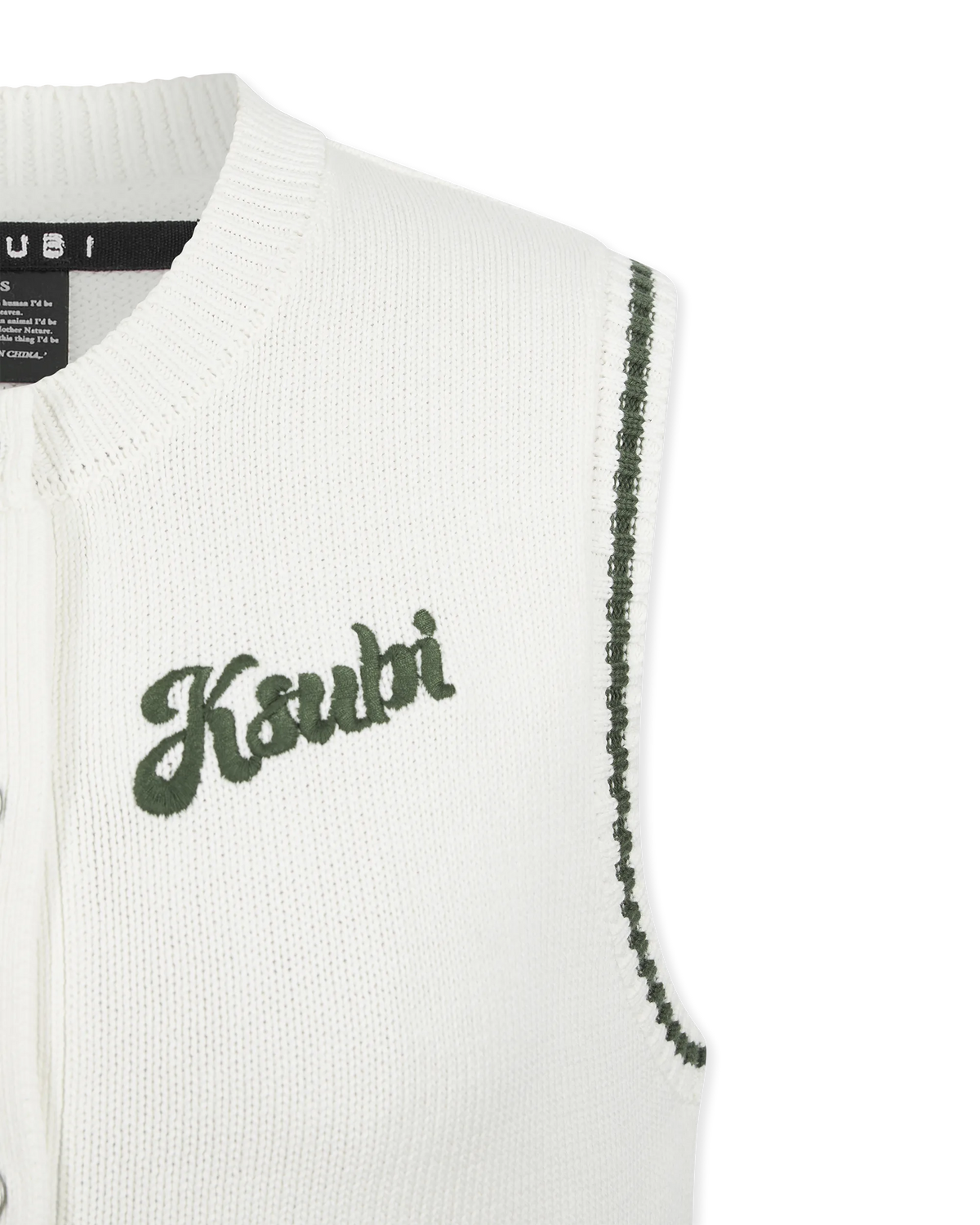 Ecru/Hash Cotton Ksubi Jeans Academy Button-Up Vest by KSUBI | DIHSAN