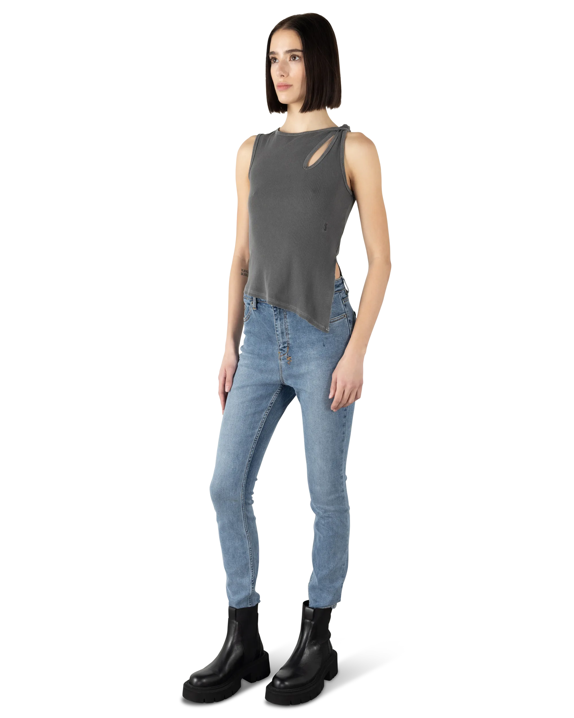 Ksubi Jeans Twisted Asymmetrical Tank