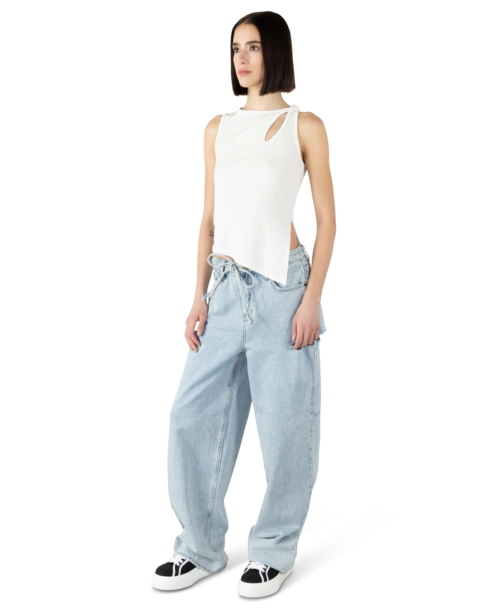 Ksubi Jeans Twisted Asymmetrical Tank