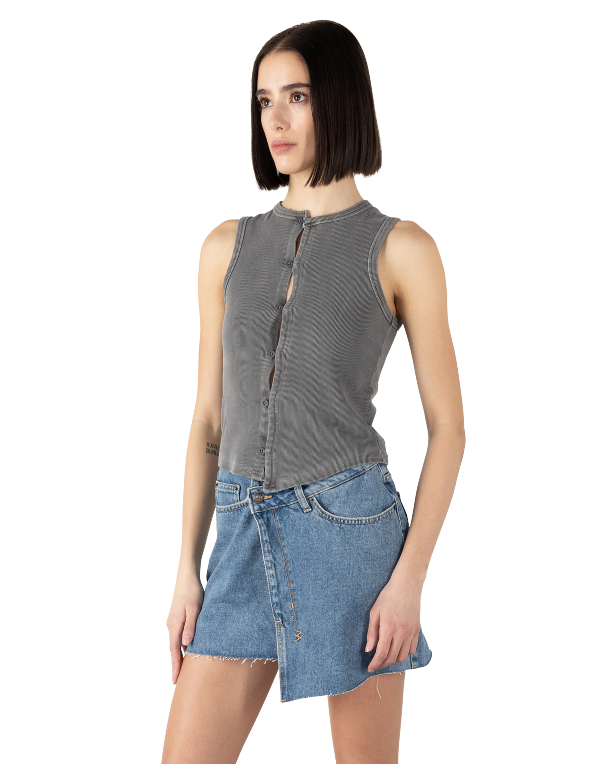 Ksubi Jeans Syndicate Asymmetrical Xtra Rework Tank