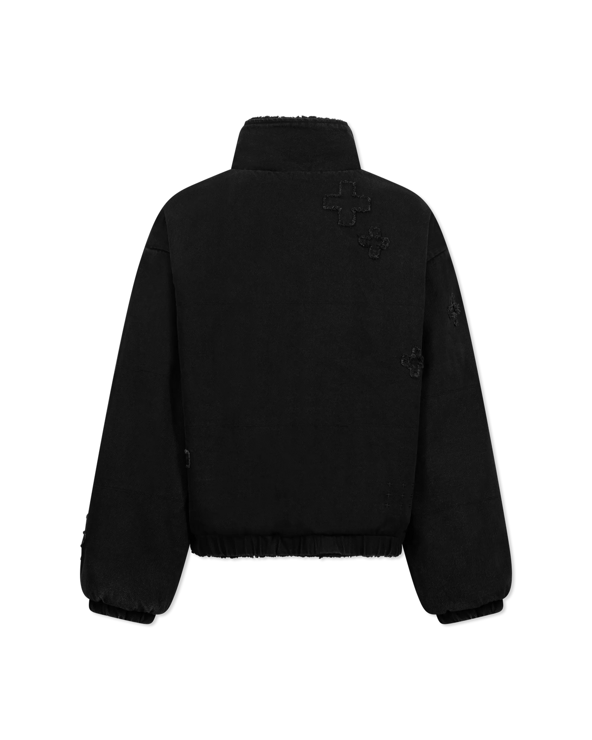 Black Cotton Ksubi Jeans Reversible Denim & Fleece Kraftwerk Puffer Jacket by KSUBI | DIHSAN