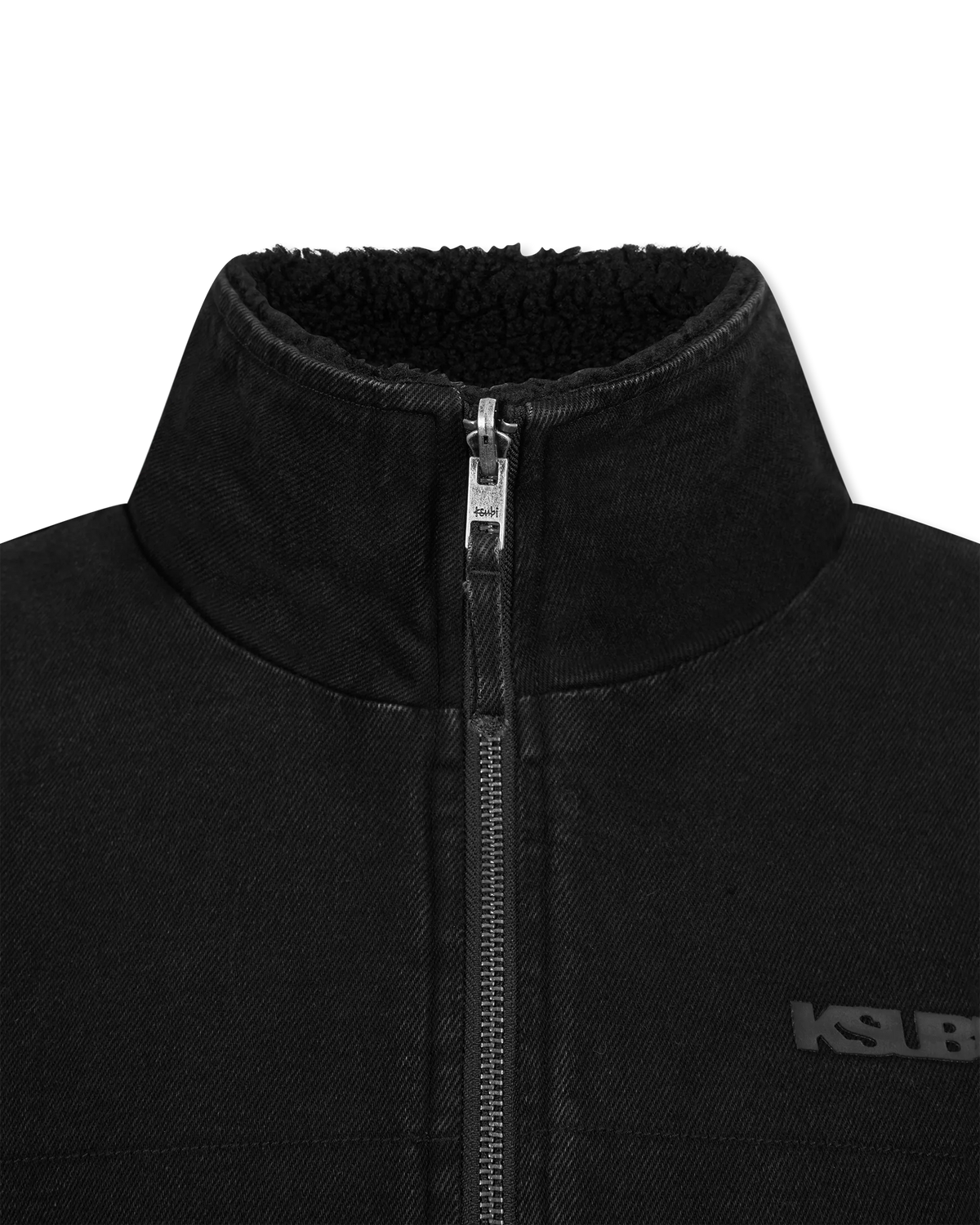 Black Cotton Ksubi Jeans Reversible Denim & Fleece Kraftwerk Puffer Jacket by KSUBI | DIHSAN