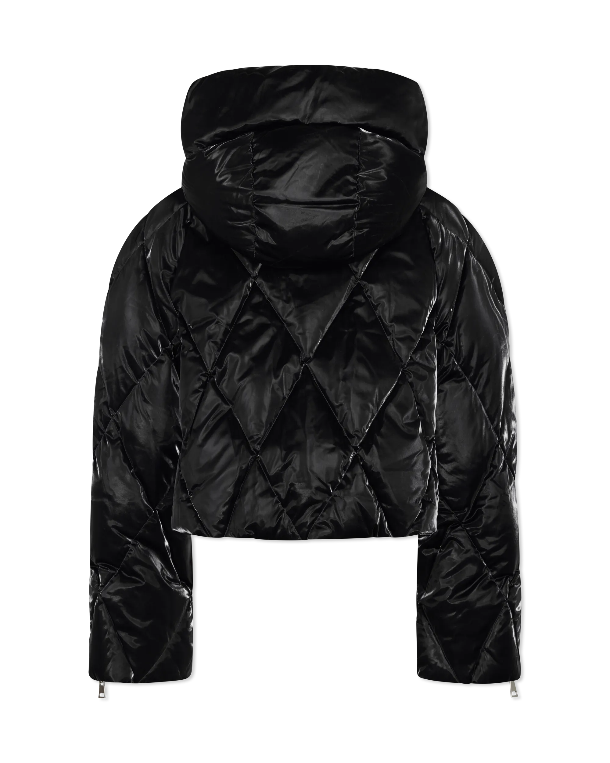 Baroque Buckle Hooded Puffer Bomber Jacket