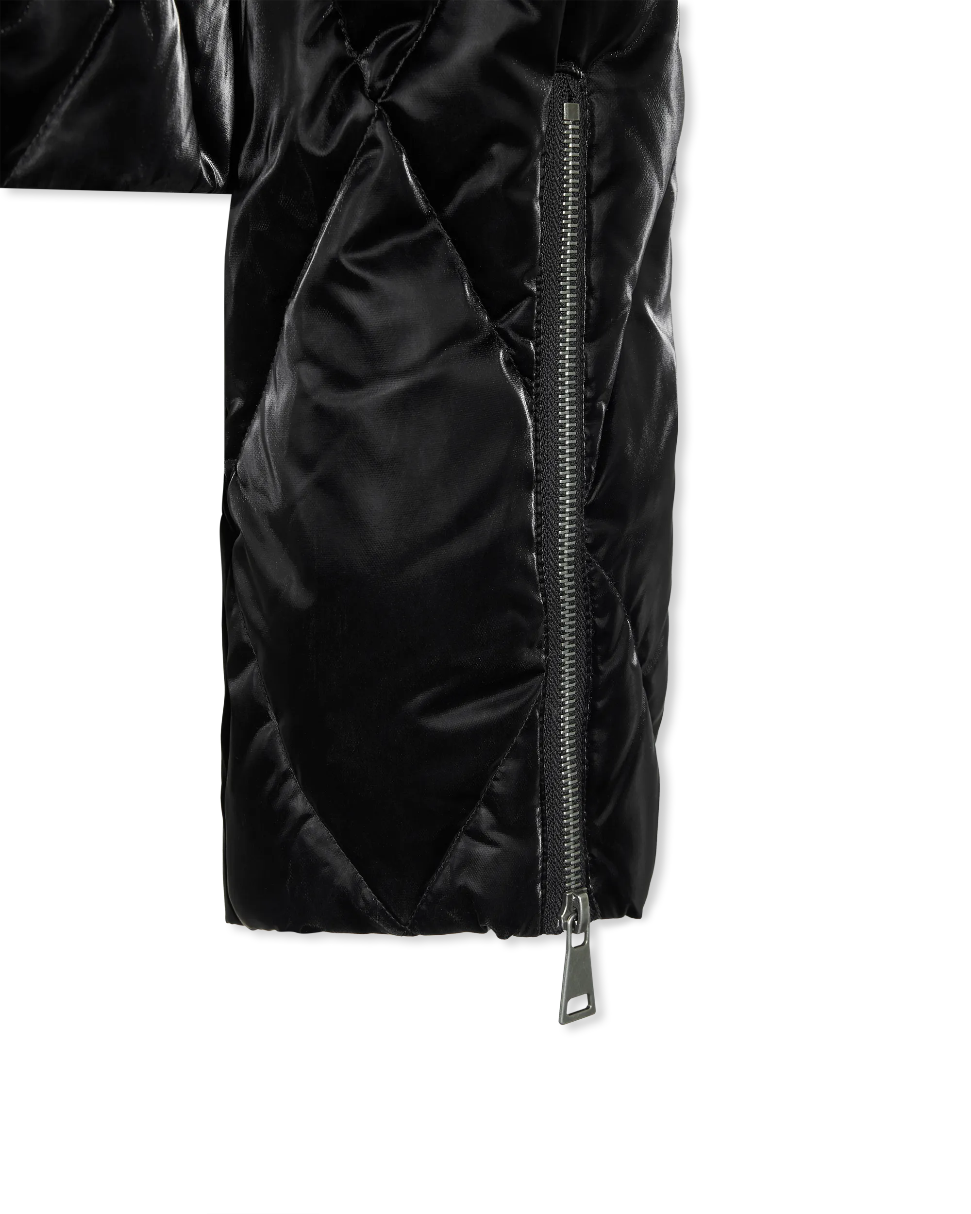 Baroque Buckle Hooded Puffer Bomber Jacket
