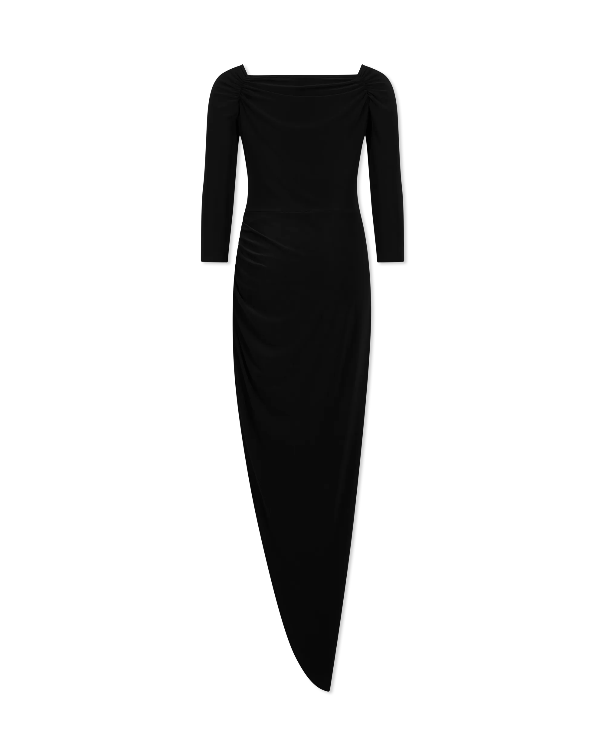 Off The Shoulder Sweetheart Side Drape Gown - DIHSAN