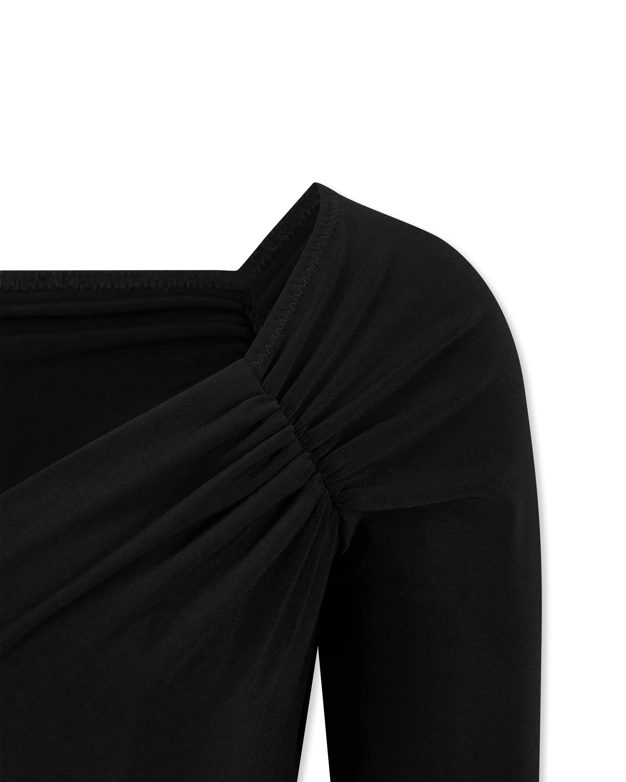 Off The Shoulder Sweetheart Side Drape Gown - DIHSAN