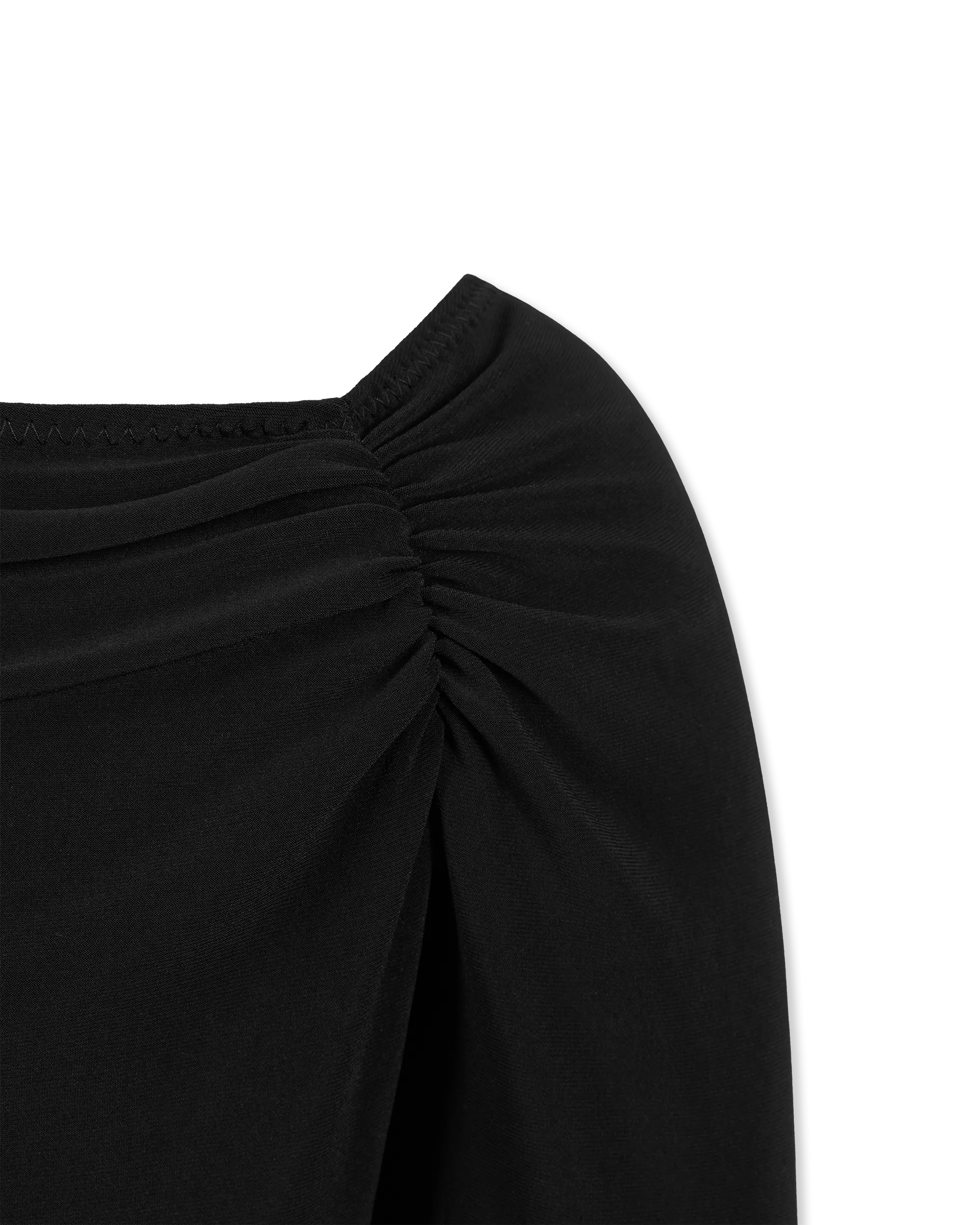 Off The Shoulder Sweetheart Side Drape Gown - DIHSAN