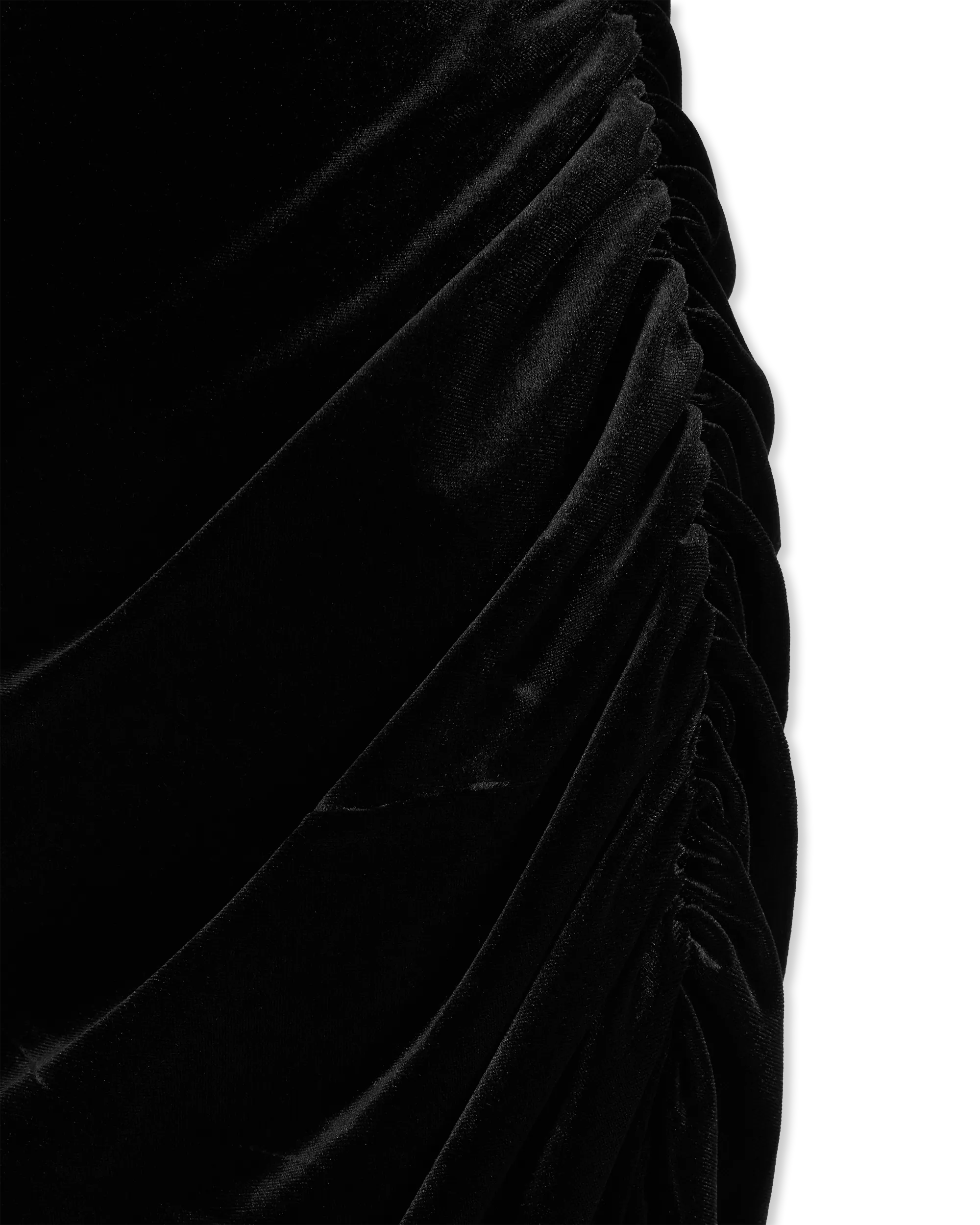 Velvet Strapless Side Drape Gown - DIHSAN